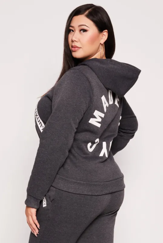Plus Size Fleece Luxury Graphic Hoodie sold by Rainbow
