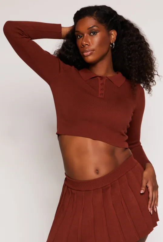 Daisy Long Sleeve Cropped Polo Shirt sold by Rainbow