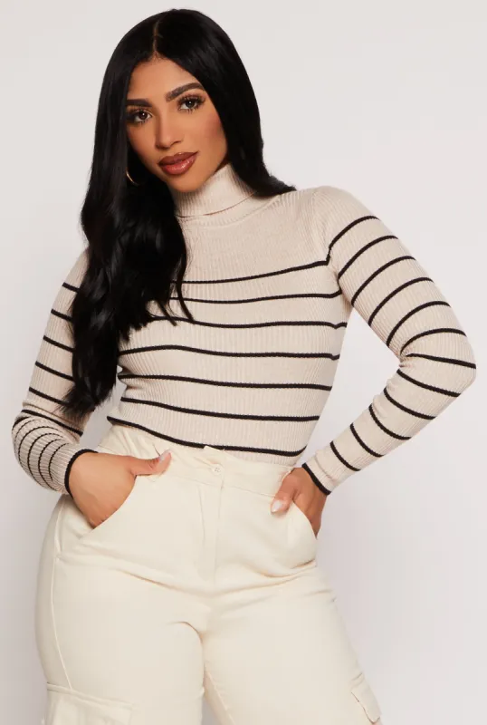 Striped Turtleneck Sweater sold by Rainbow
