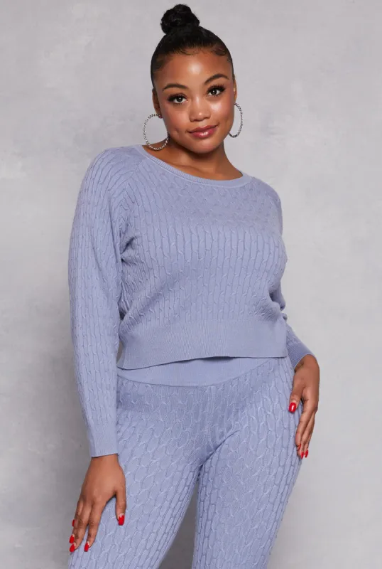 Plus Size Daisy Cable Knit Sweater made by Daisy