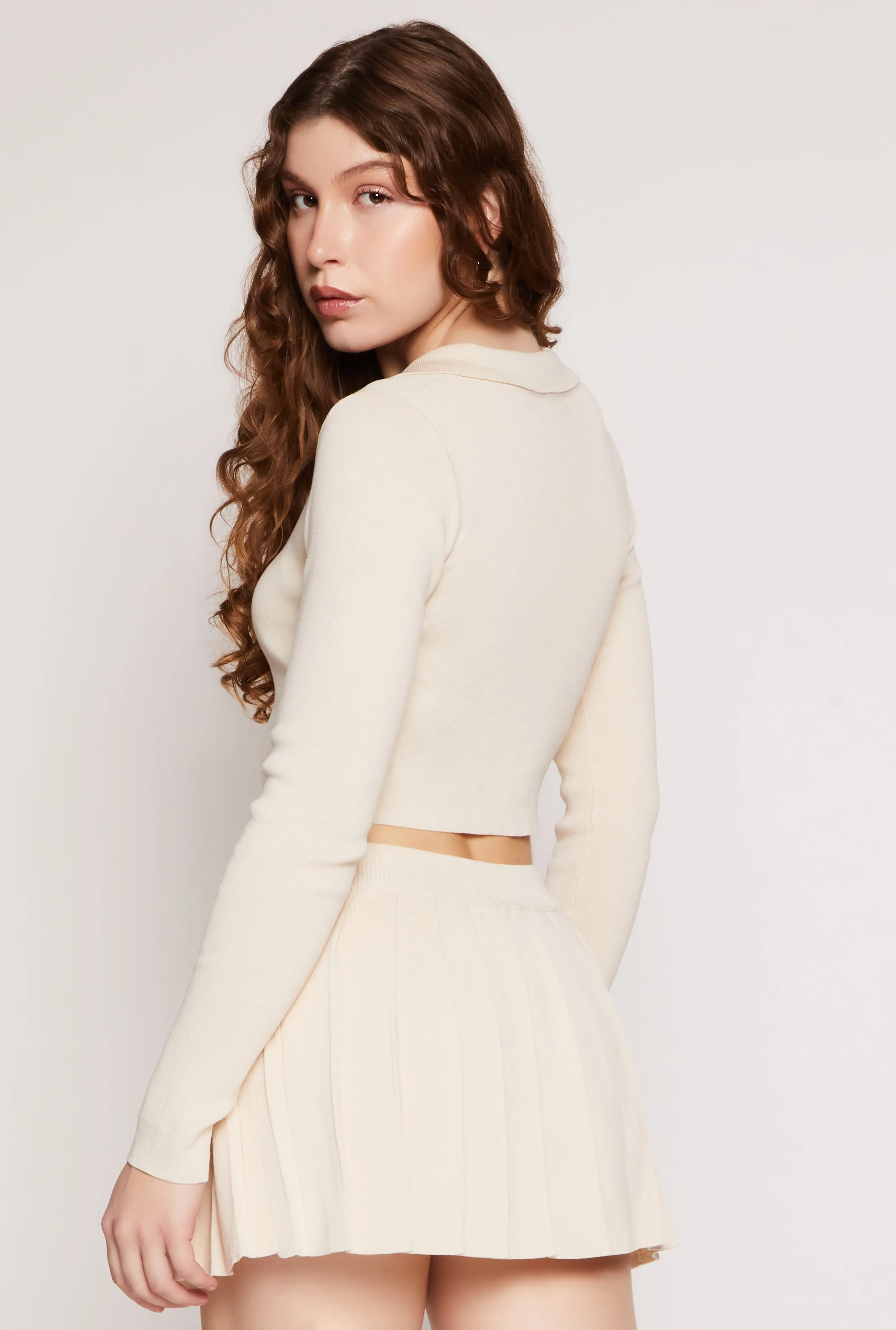 Daisy Long Sleeve Cropped Polo Shirt sold by Rainbow product image thumbnail 3