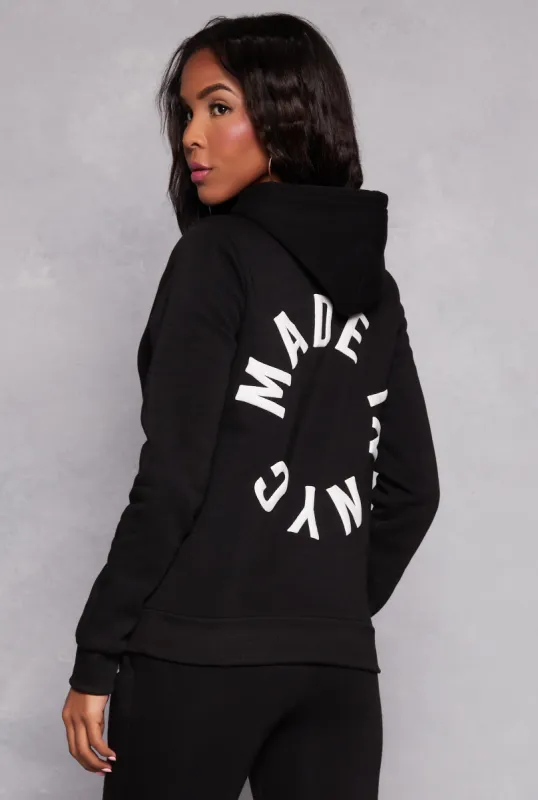 Made In NYC Graphic Back Hooded Sweatshirt sold by Rainbow