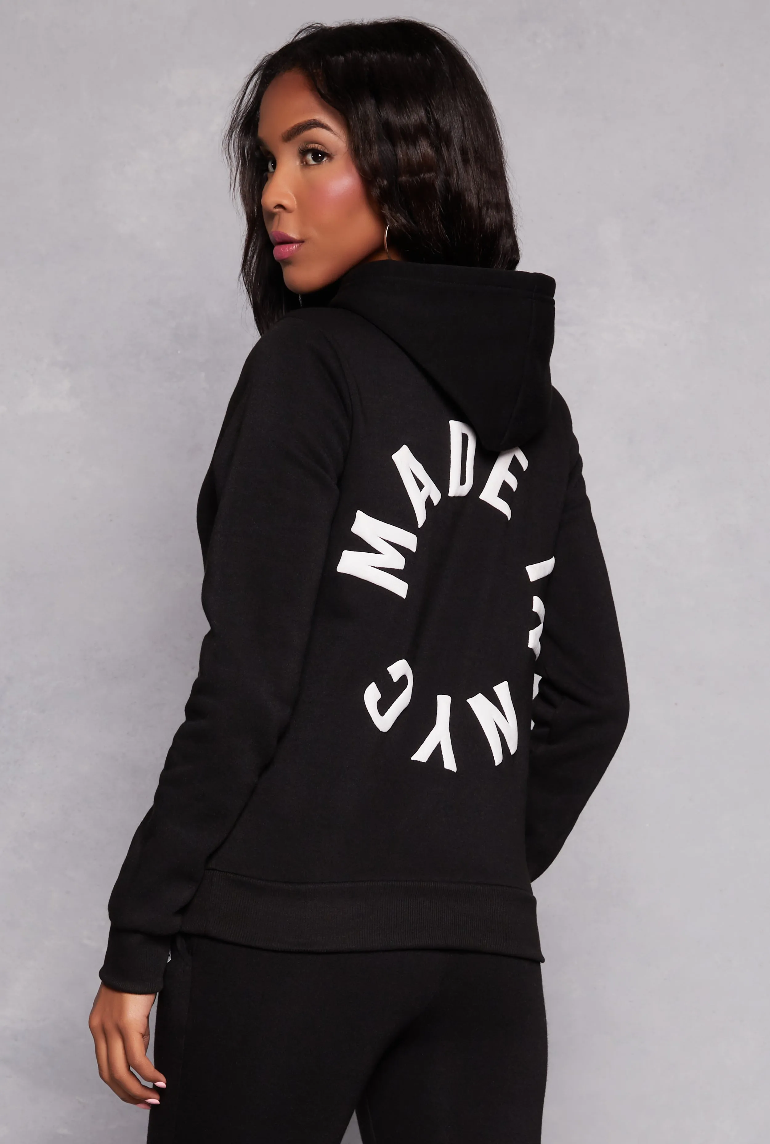 Made In NYC Graphic Back Hooded Sweatshirt sold by Rainbow