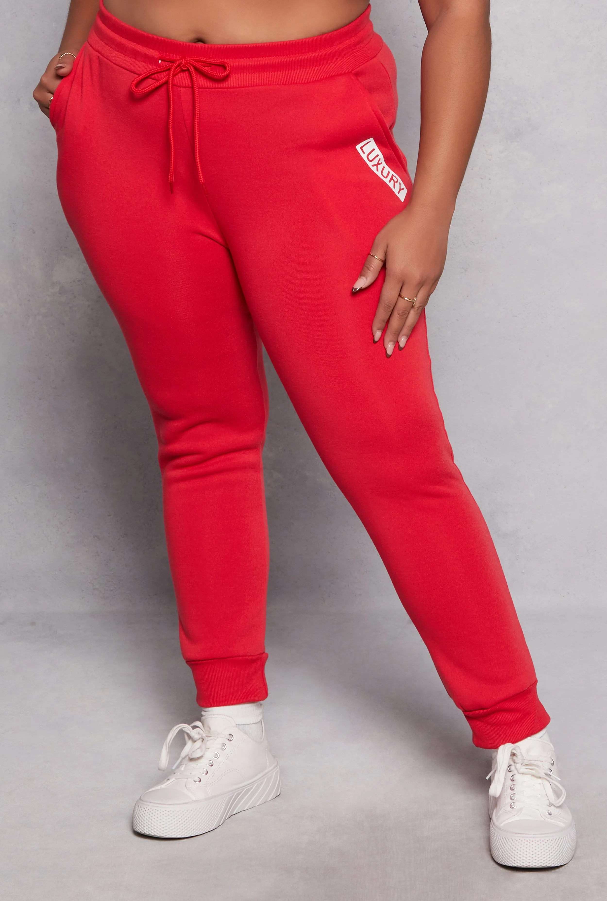 Plus Size Fleece Luxury Graphic Drawstring Joggers sold by Rainbow product image thumbnail 2