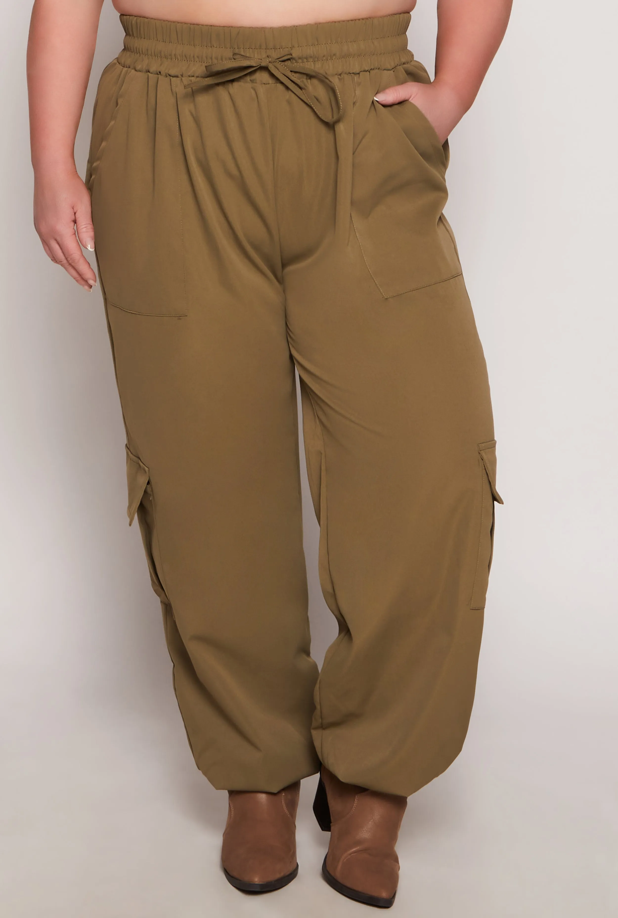Plus Size Poplin Cargo Pocket Joggers sold by Rainbow product image thumbnail 2