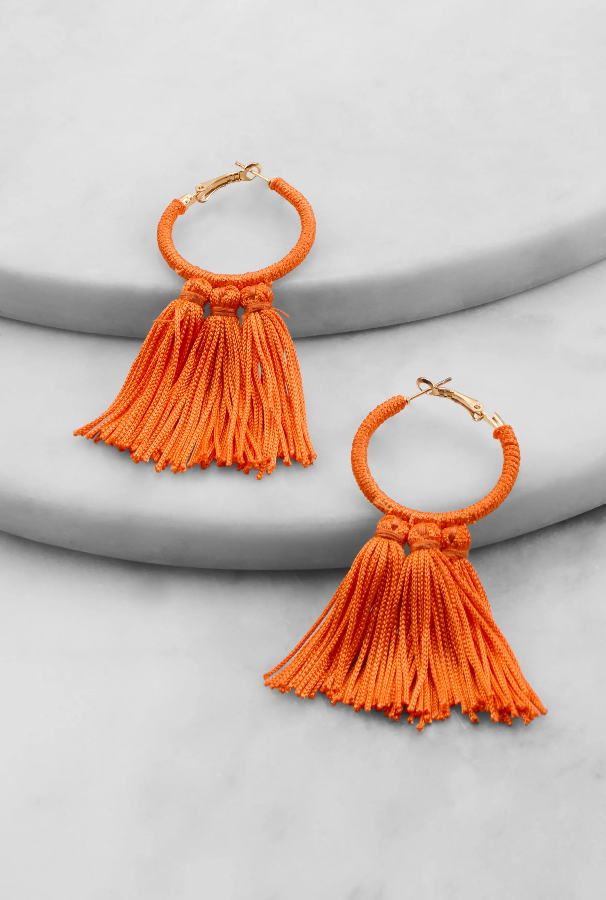 Threaded Tassel Hoop Earrings sold by Rainbow product image thumbnail 2