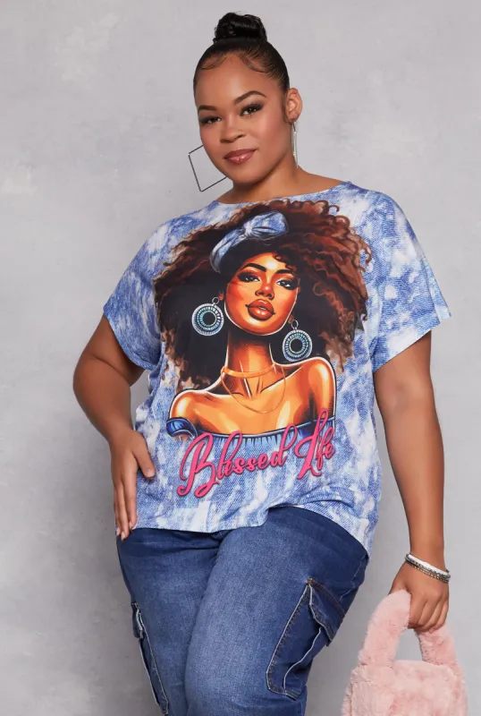 Plus Size Blessed Life Graphic Tee sold by Rainbow