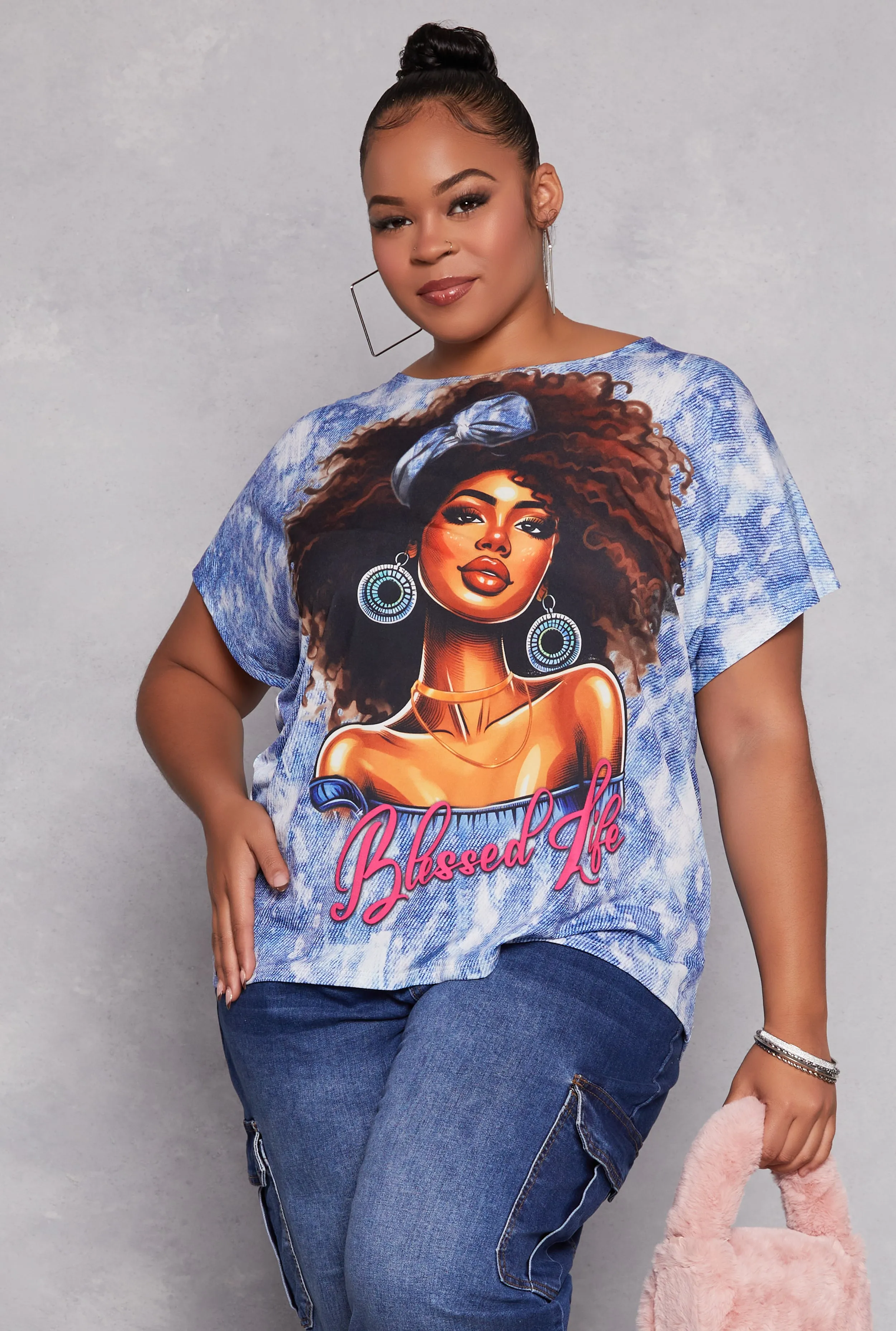 Plus Size Blessed Life Graphic Tee sold by Rainbow