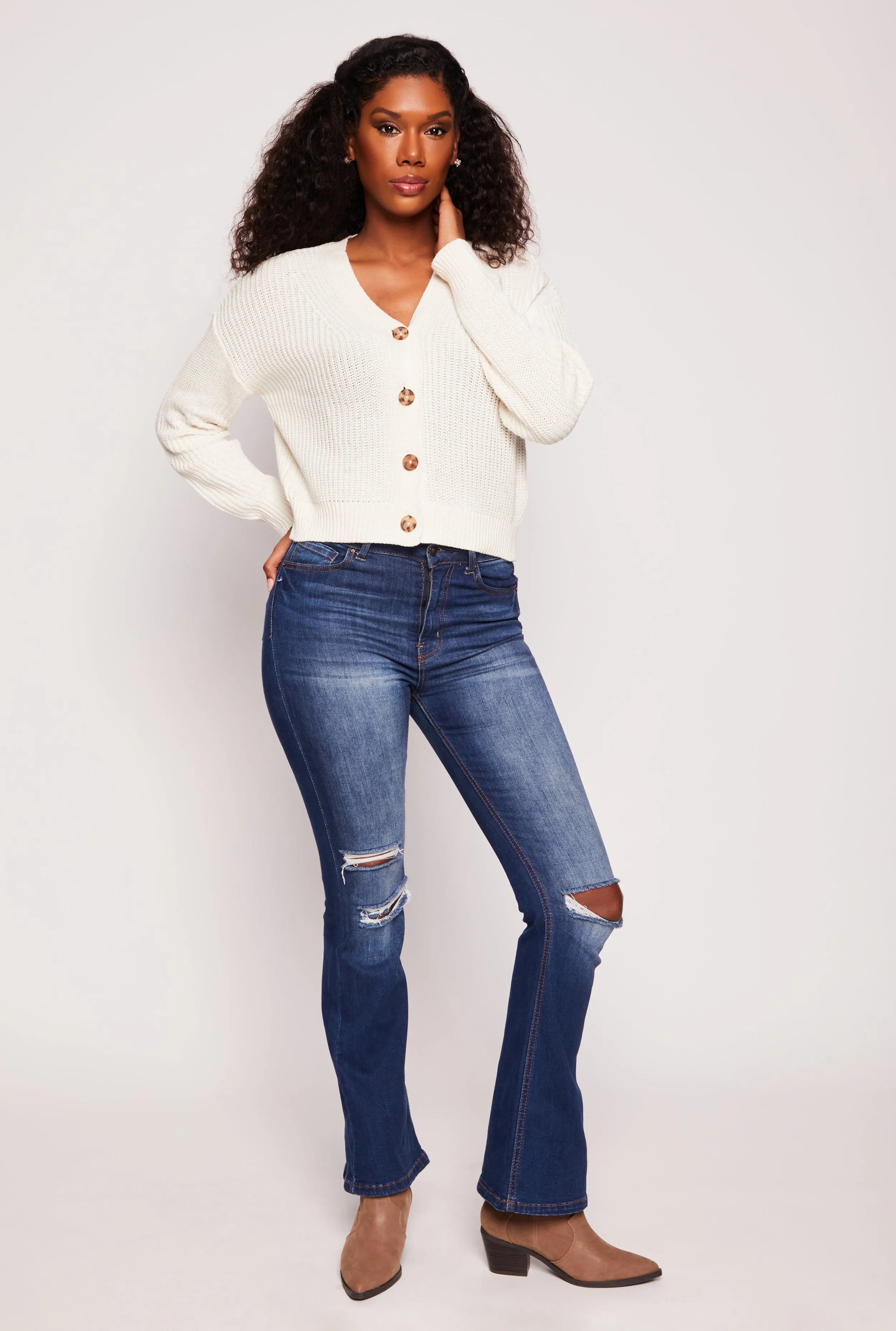 Button Front Long Sleeve Cardigan sold by Rainbow product image thumbnail 2