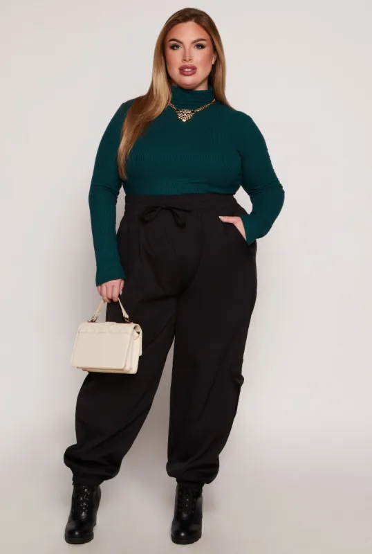 Plus Size Poplin Cargo Pocket Joggers sold by Rainbow