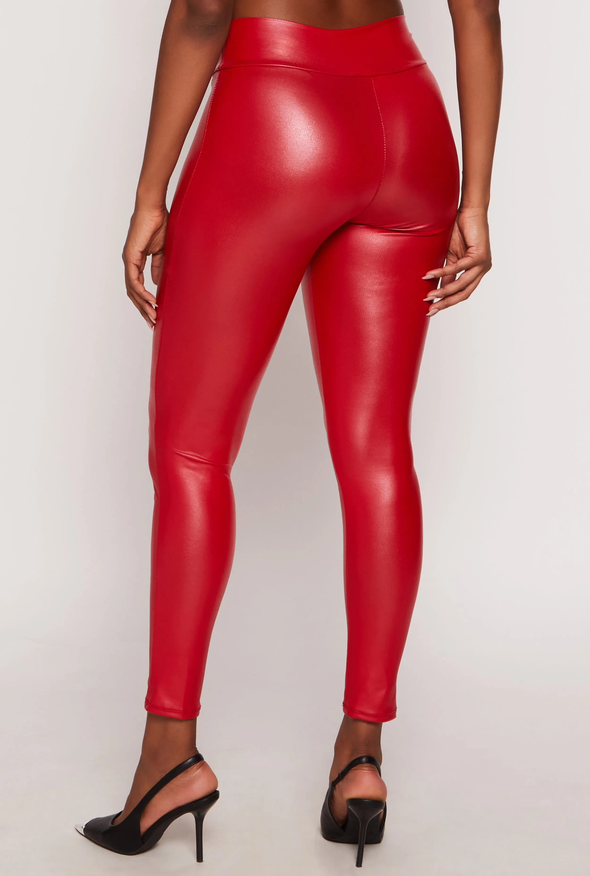 Faux Leather Pull On Pintuck Pants sold by Rainbow product image thumbnail 3