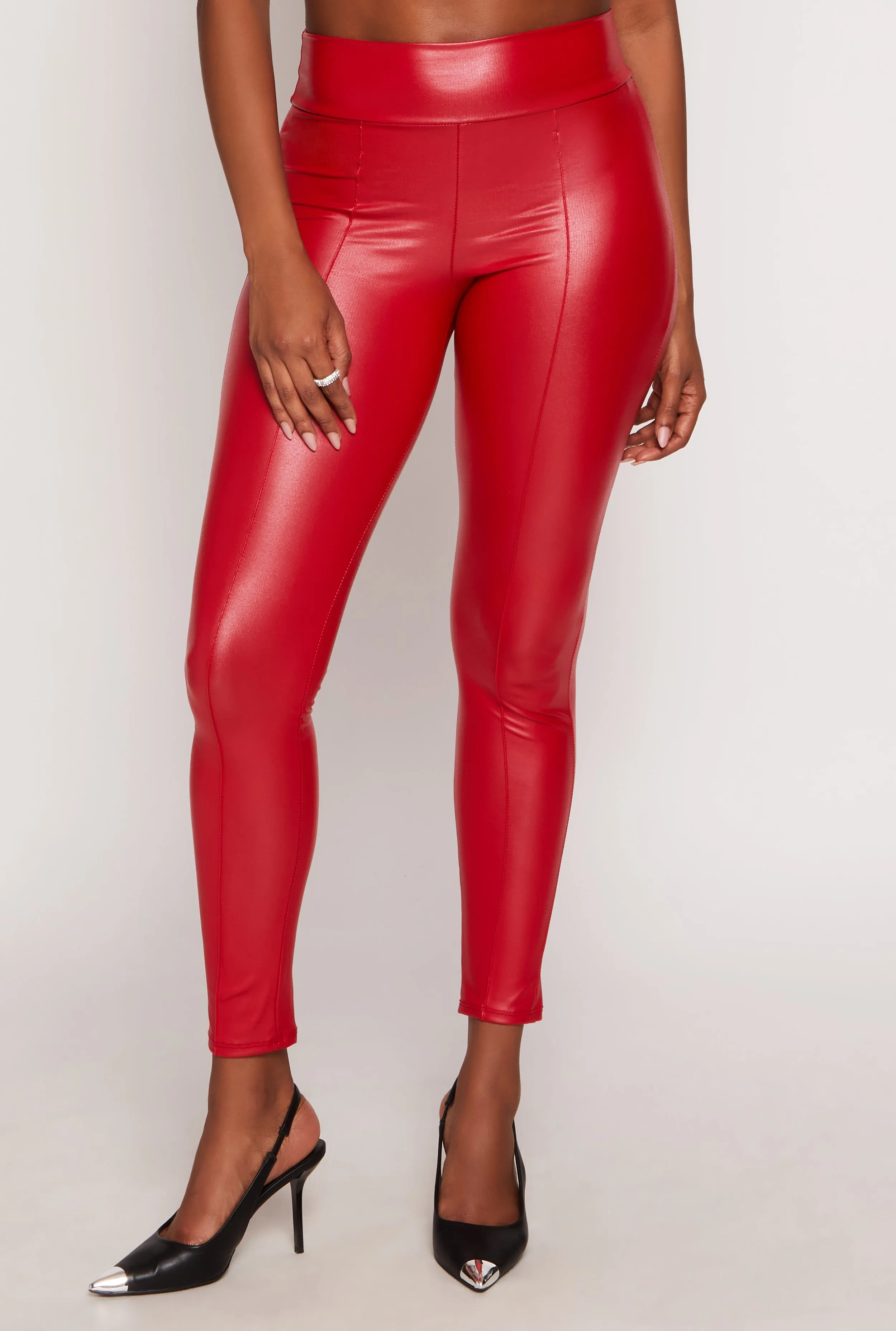 Faux Leather Pull On Pintuck Pants sold by Rainbow product image thumbnail 2