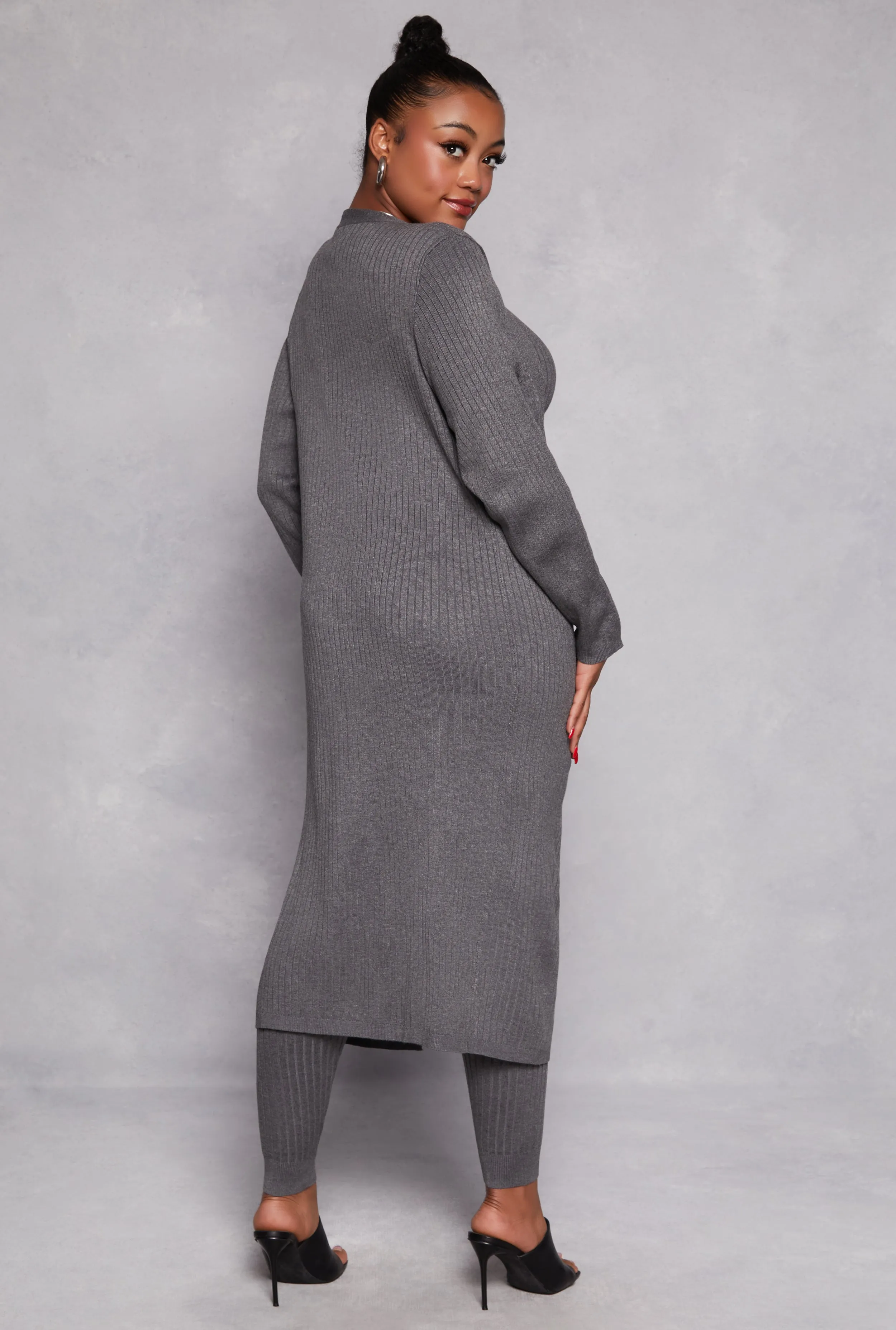 Plus Size Daisy Ribbed Knit Duster sold by Rainbow product image thumbnail 3