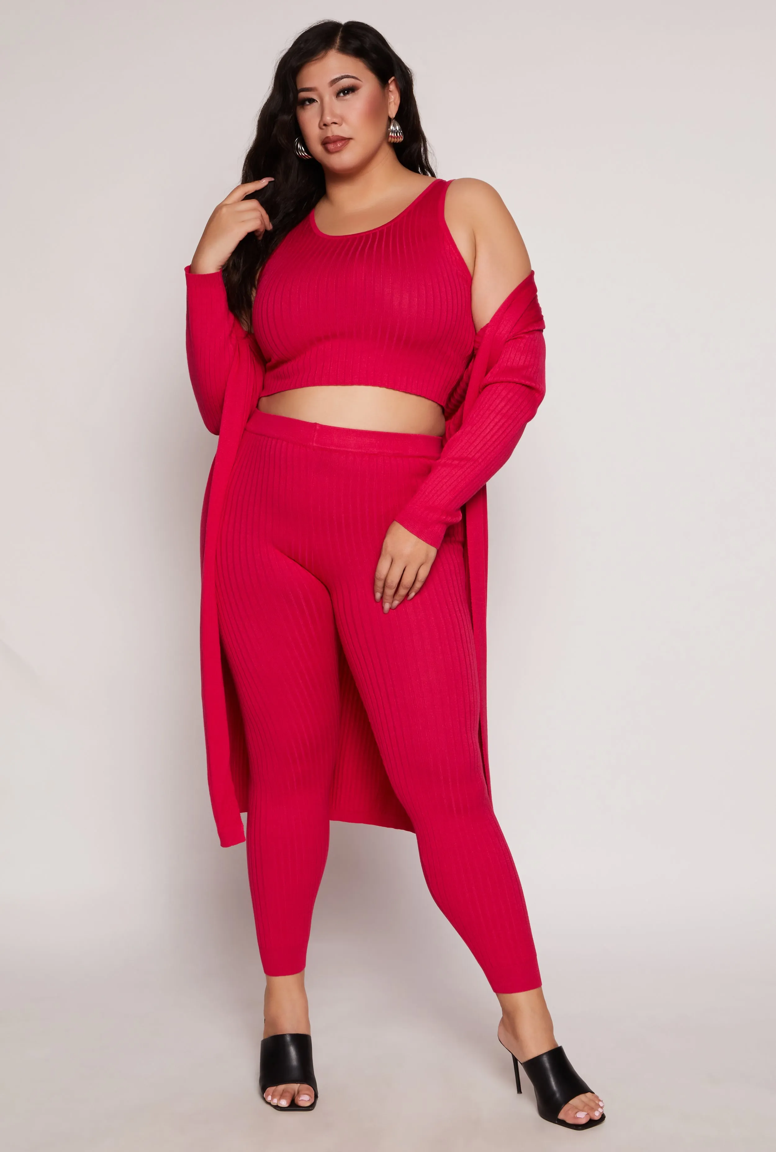 Plus Size Daisy Ribbed Knit Duster sold by Rainbow product image thumbnail 2