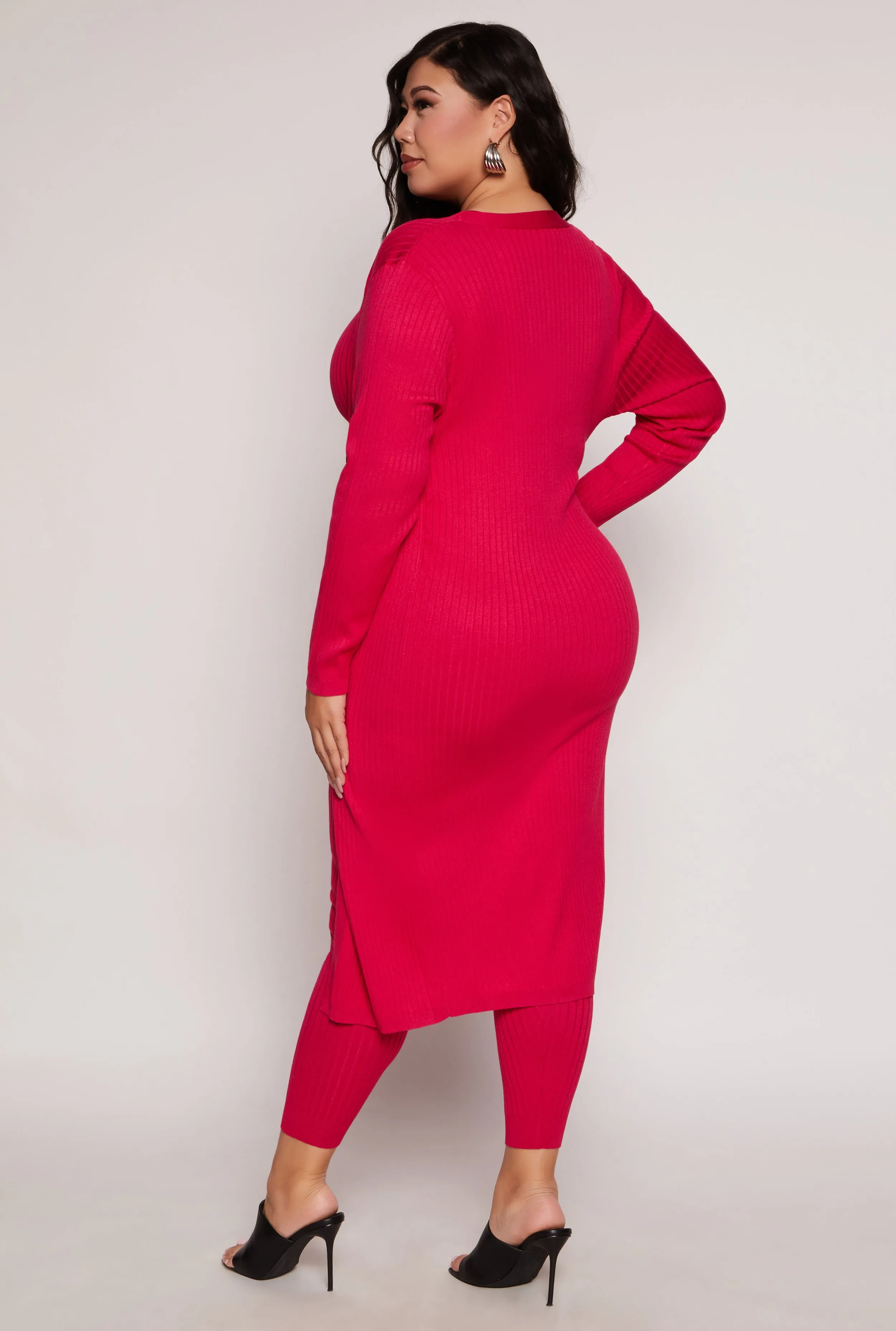 Plus Size Daisy Ribbed Knit Duster sold by Rainbow product image thumbnail 3