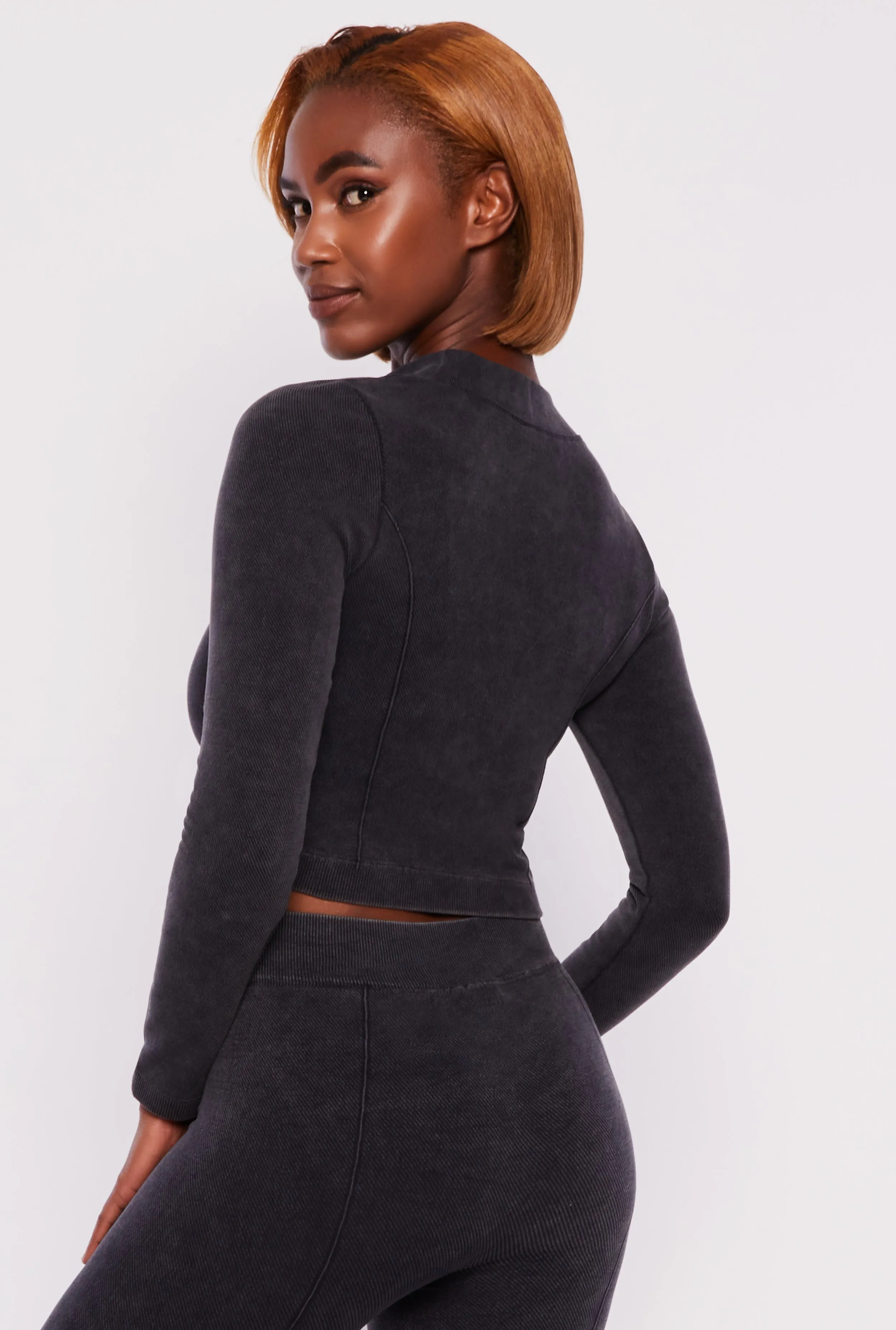 Compression Rib Seamless Zip Front Track Jacket sold by Rainbow product image thumbnail 3