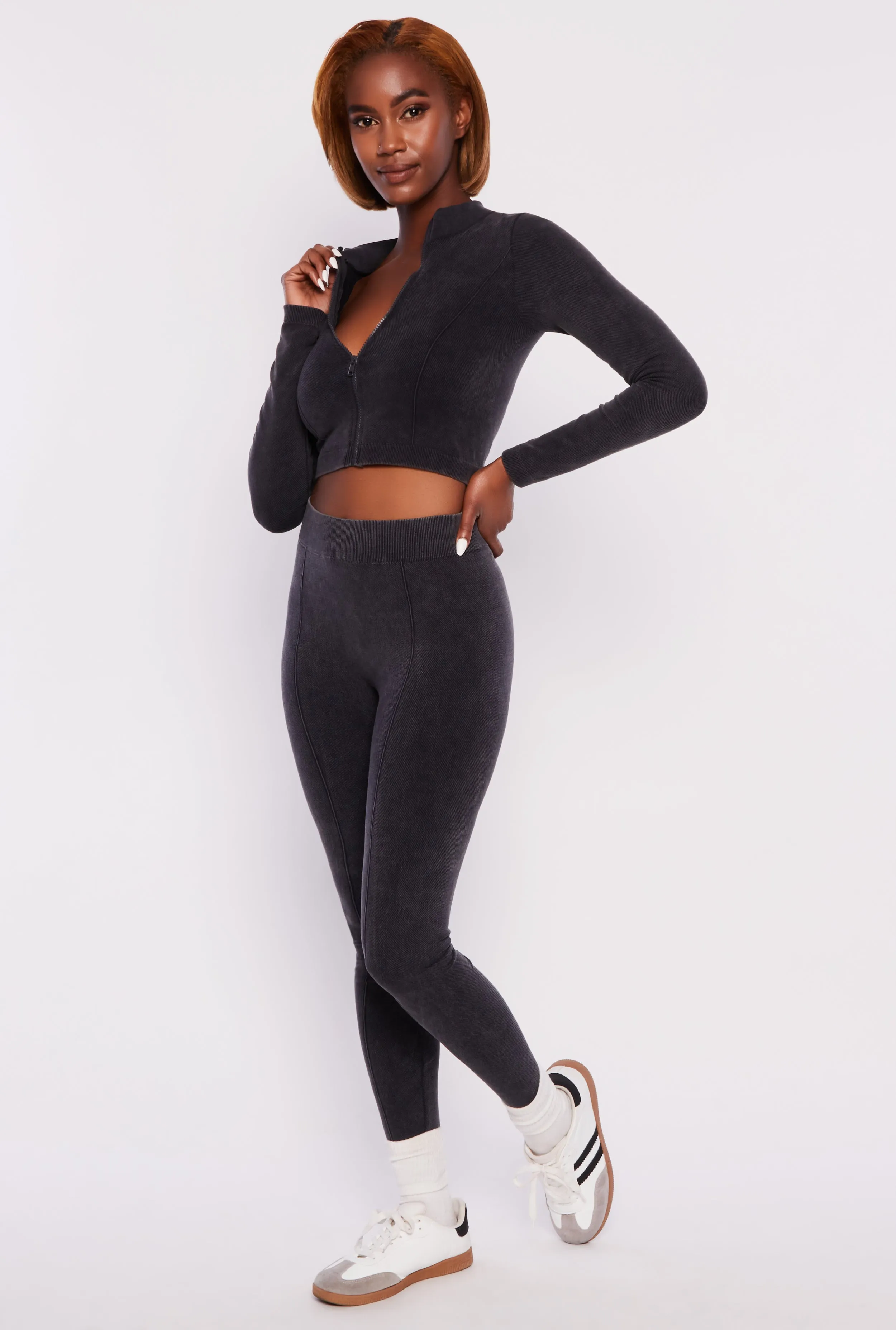 Compression Rib Seamless Zip Front Track Jacket sold by Rainbow product image thumbnail 2