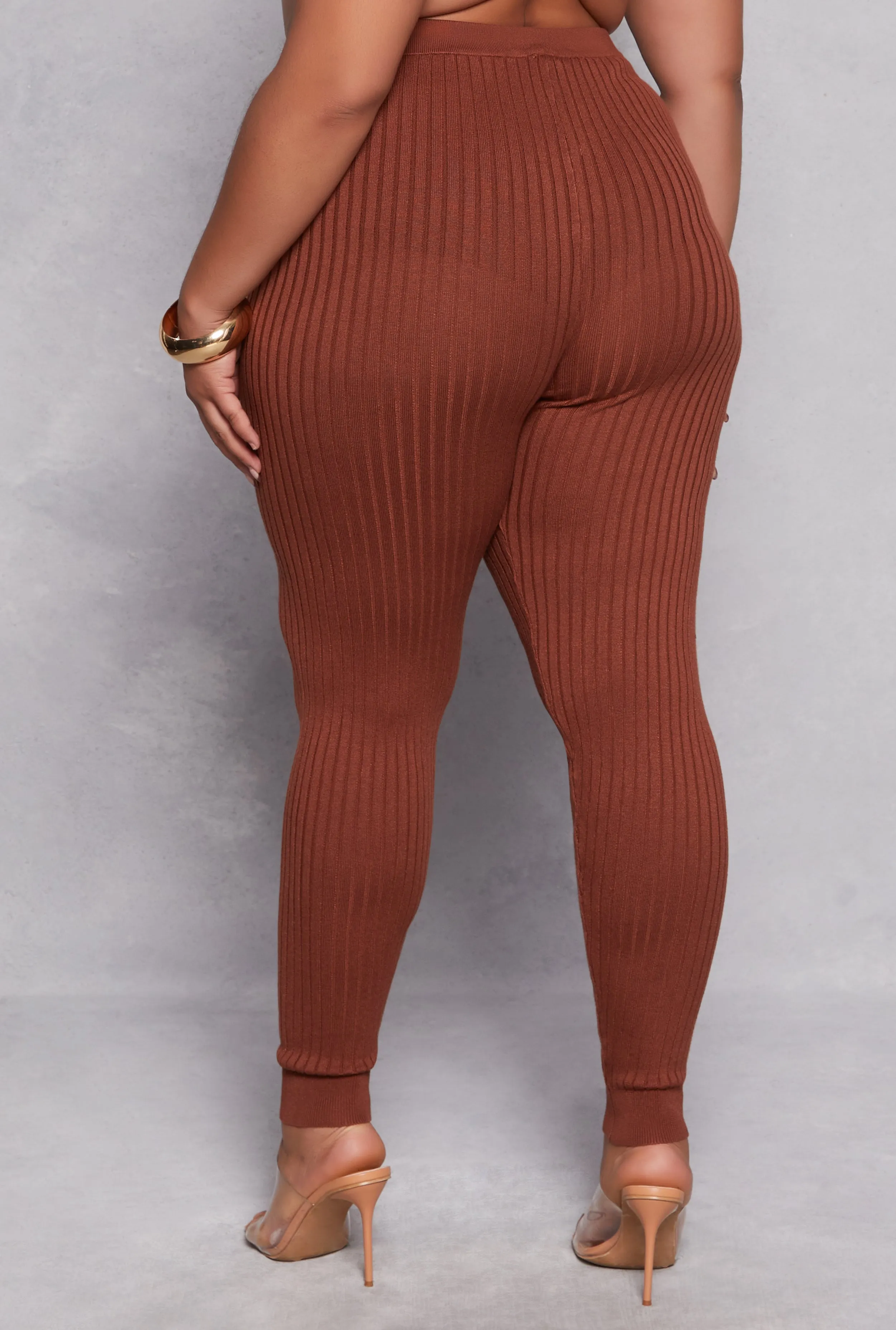 Plus Size Daisy Ribbed Knit Leggings sold by Rainbow product image thumbnail 3