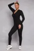 Ribbed Knit Zip Front Long Sleeve Catsuit sold by Rainbow