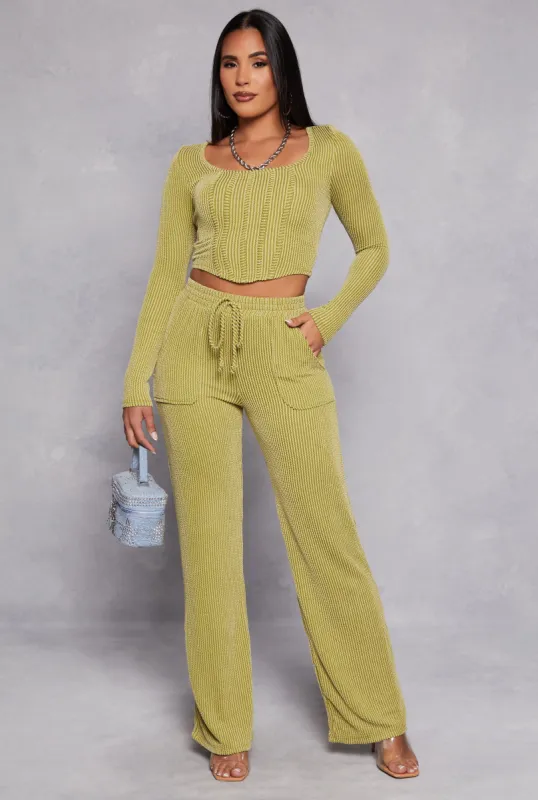 Shadow Striped Wide Leg Pants sold by Rainbow