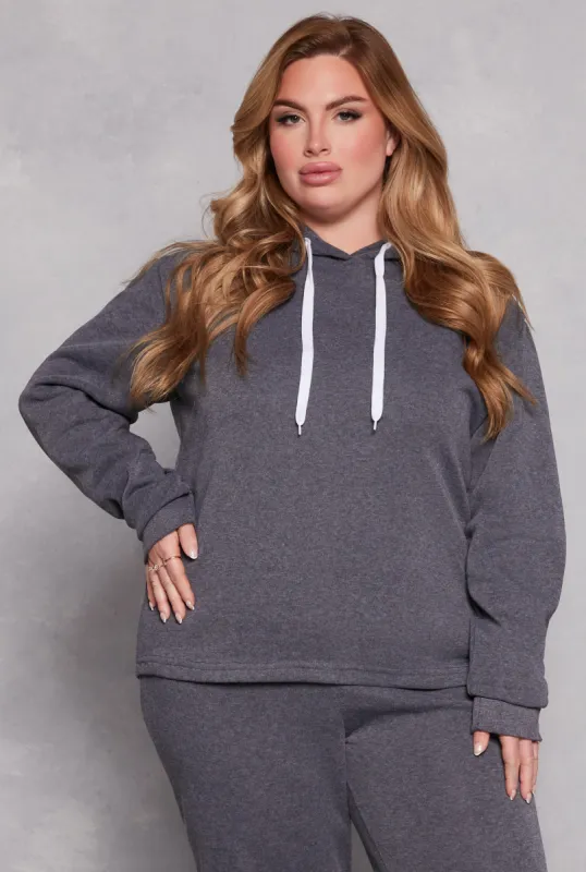 Plus Size Fleece Pullover Hoodie sold by Rainbow