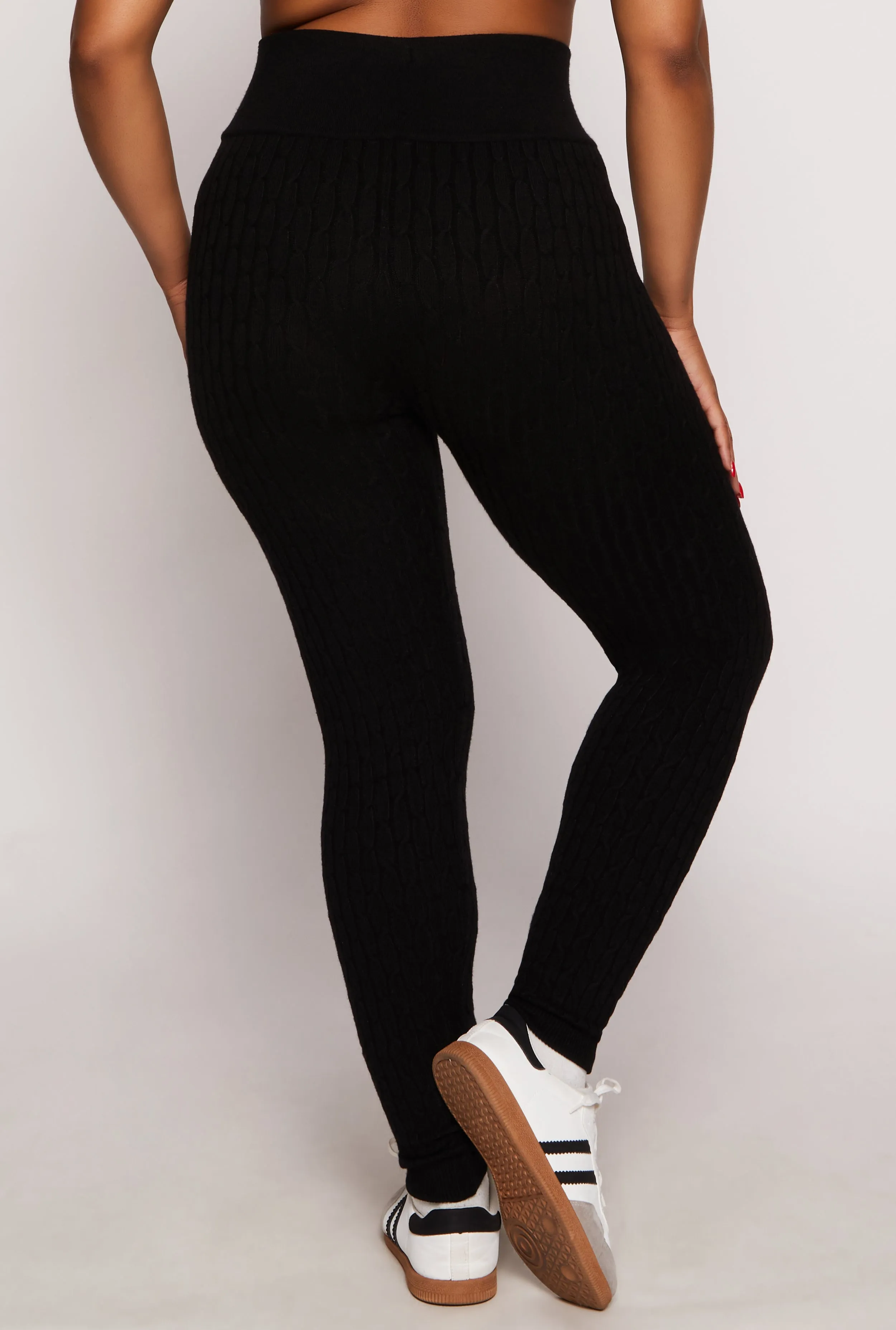 Plus Size Cable Knit Wide Waist Leggings sold by Rainbow product image thumbnail 3