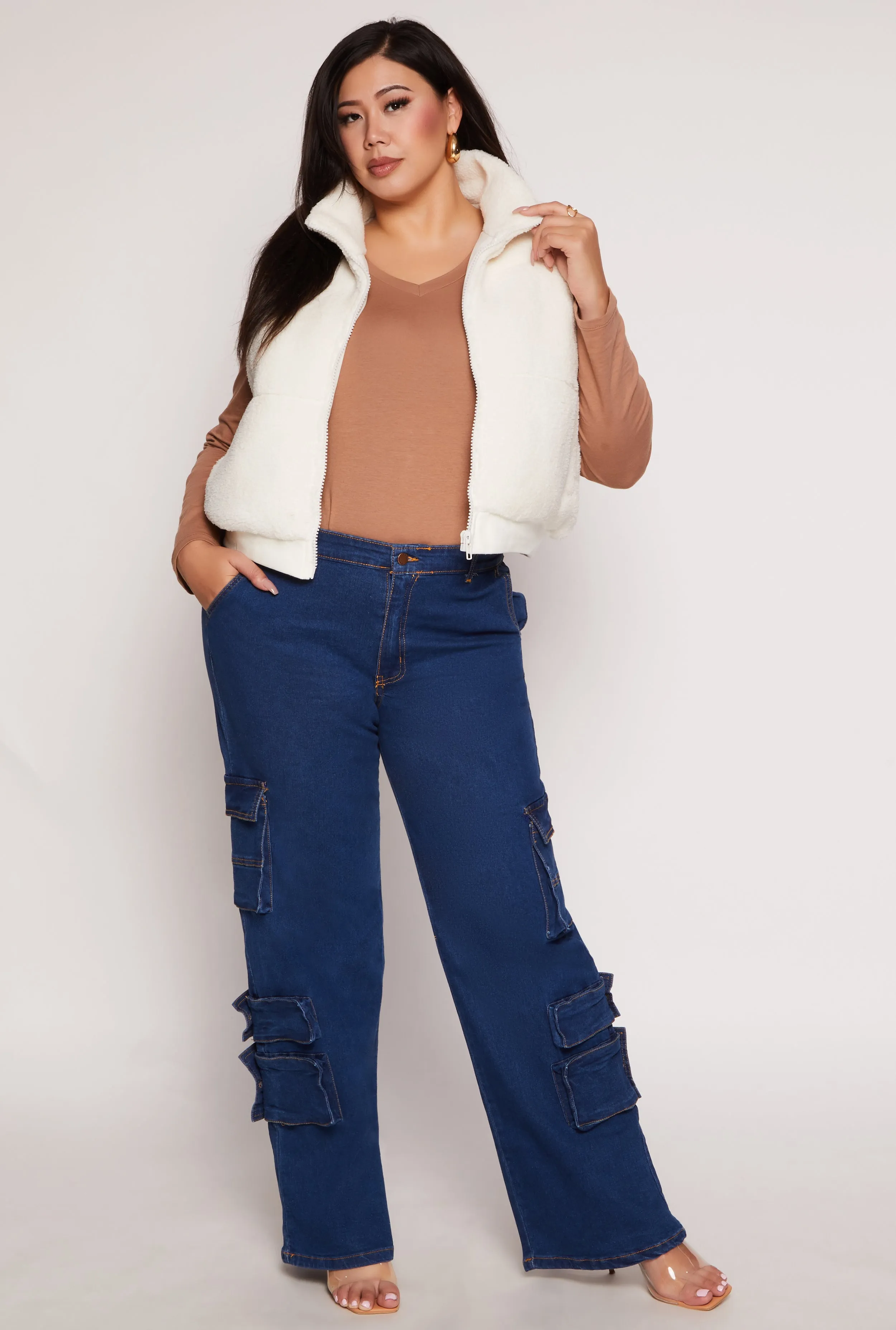 Plus Size Almost Famous Sherpa Vest sold by Rainbow product image thumbnail 2