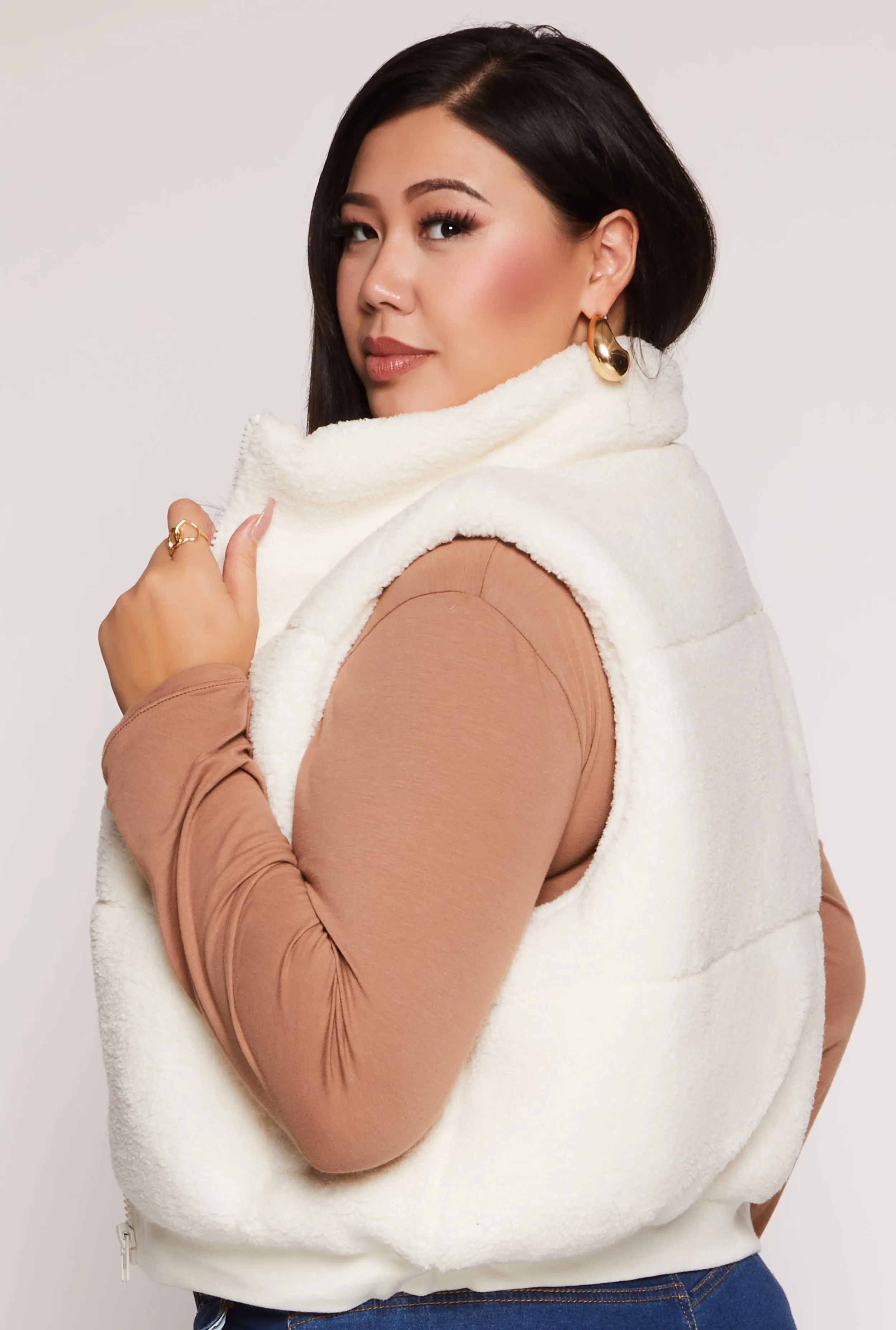 Plus Size Almost Famous Sherpa Vest sold by Rainbow product image thumbnail 3