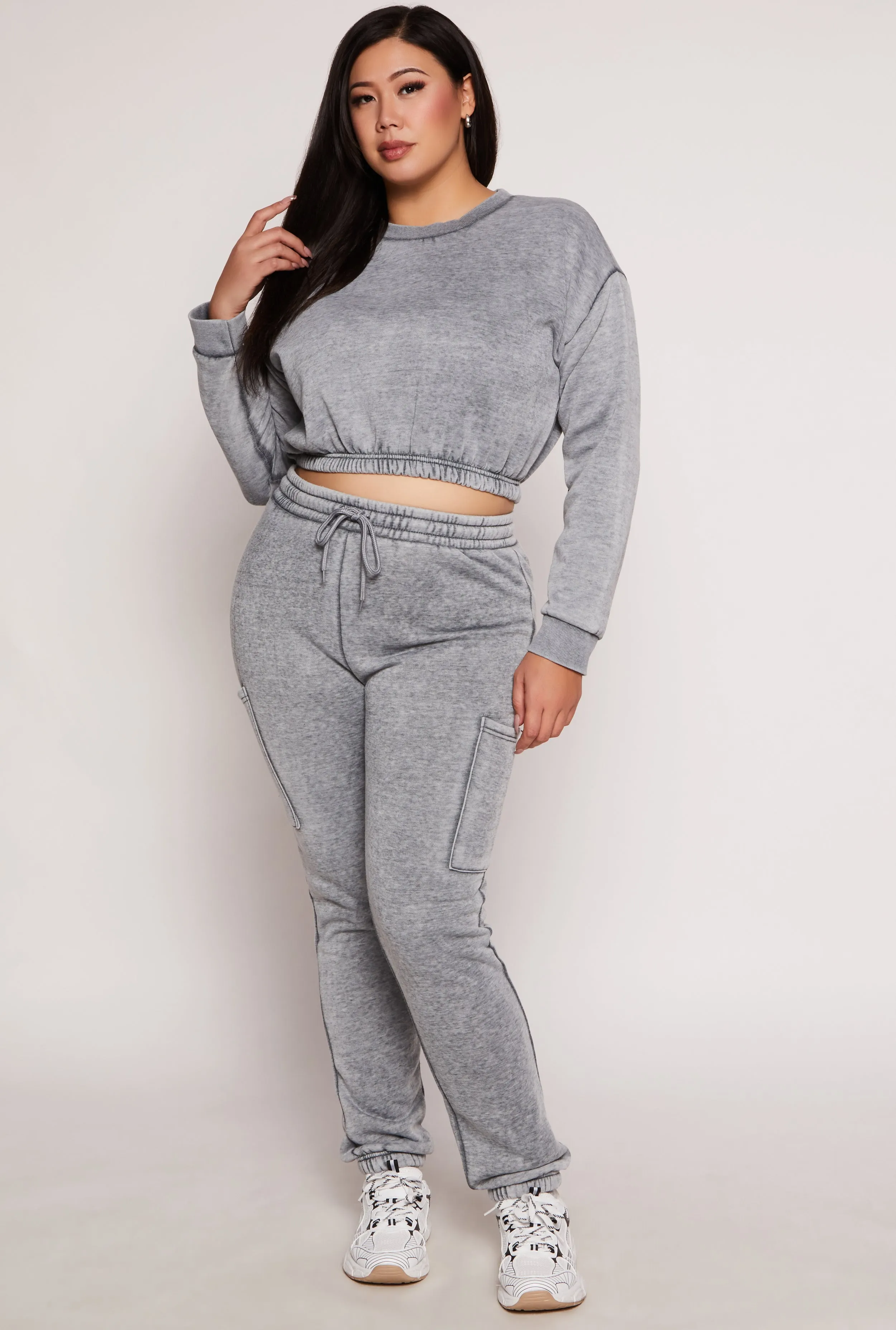 Plus Size Fleece Cropped Sweatshirt sold by Rainbow product image thumbnail 2