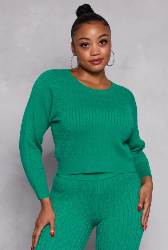 Plus Size Daisy Cable Knit Sweater sold by Rainbow