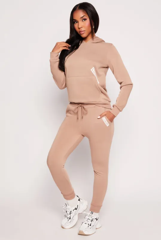 Fleece Luxury Graphic Drawstring Joggers sold by Rainbow