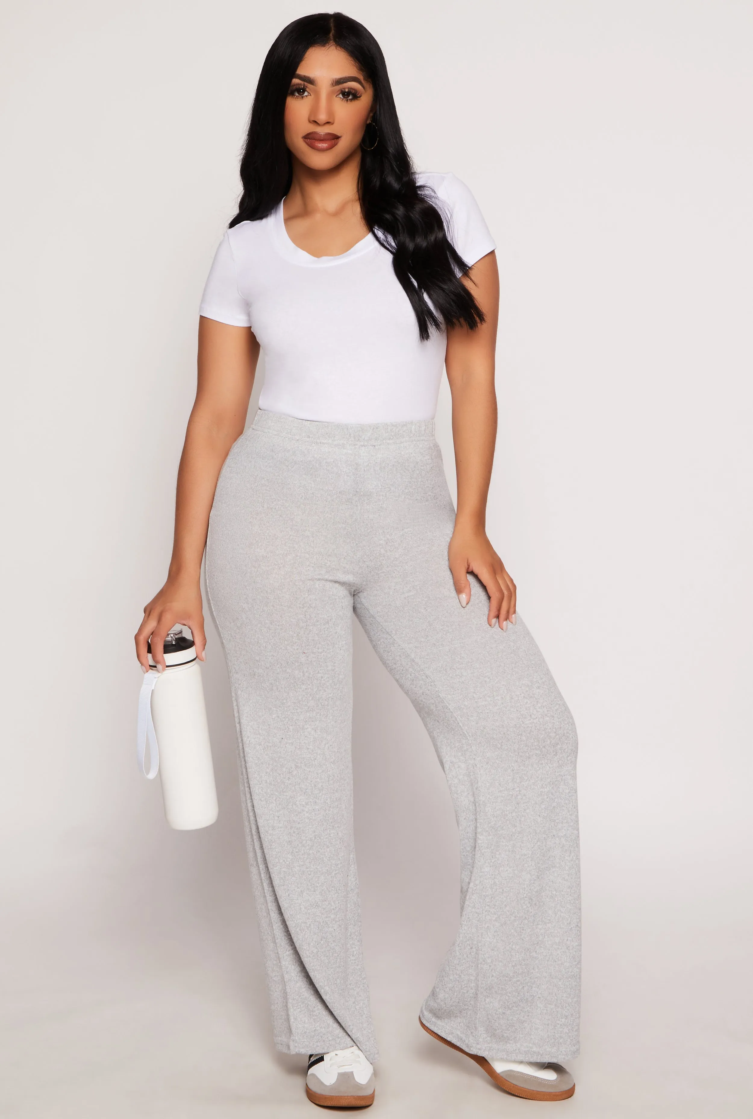 Brushed Knit Wide Leg Sweatpants sold by Rainbow