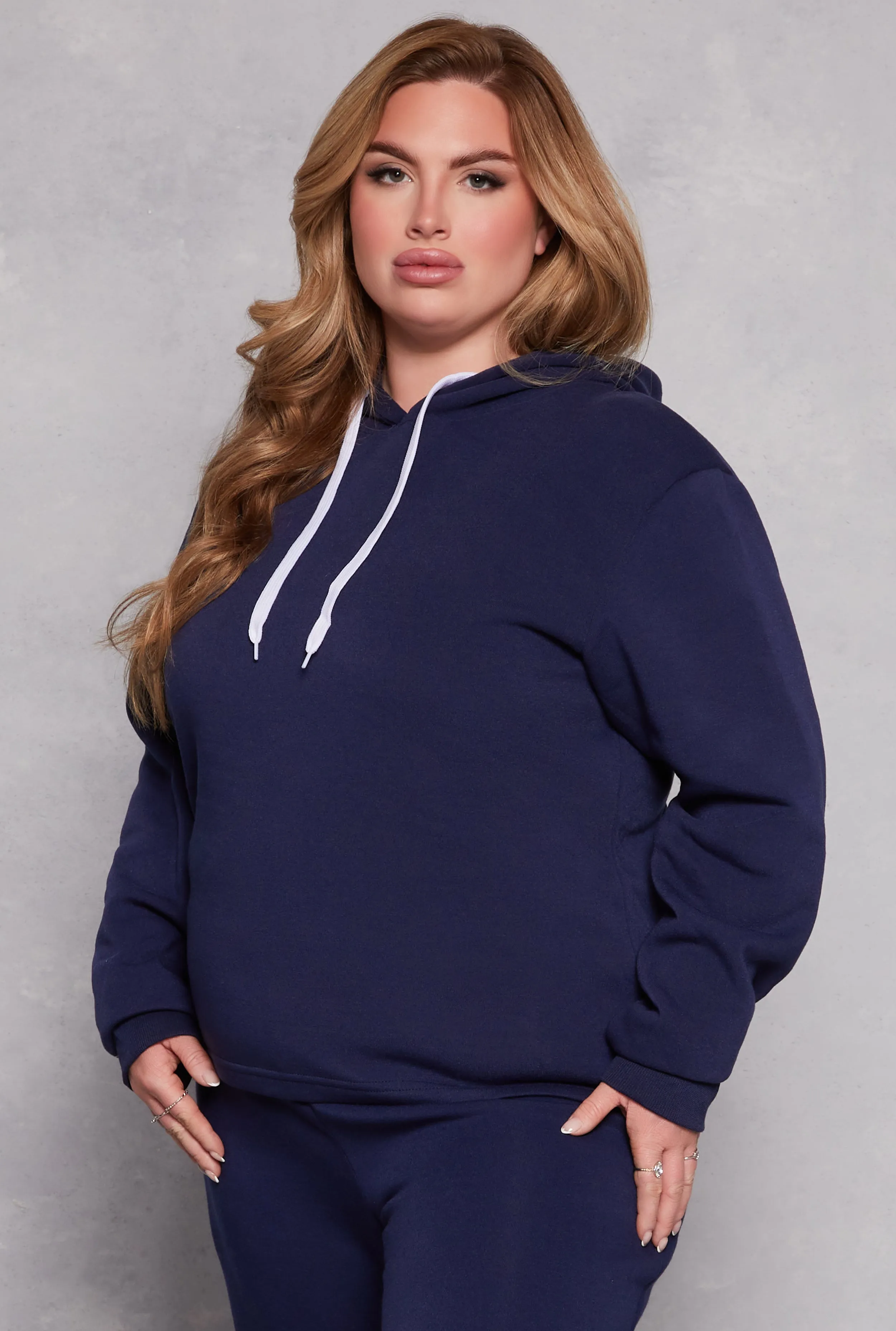 Plus Size Fleece Pullover Hoodie sold by Rainbow