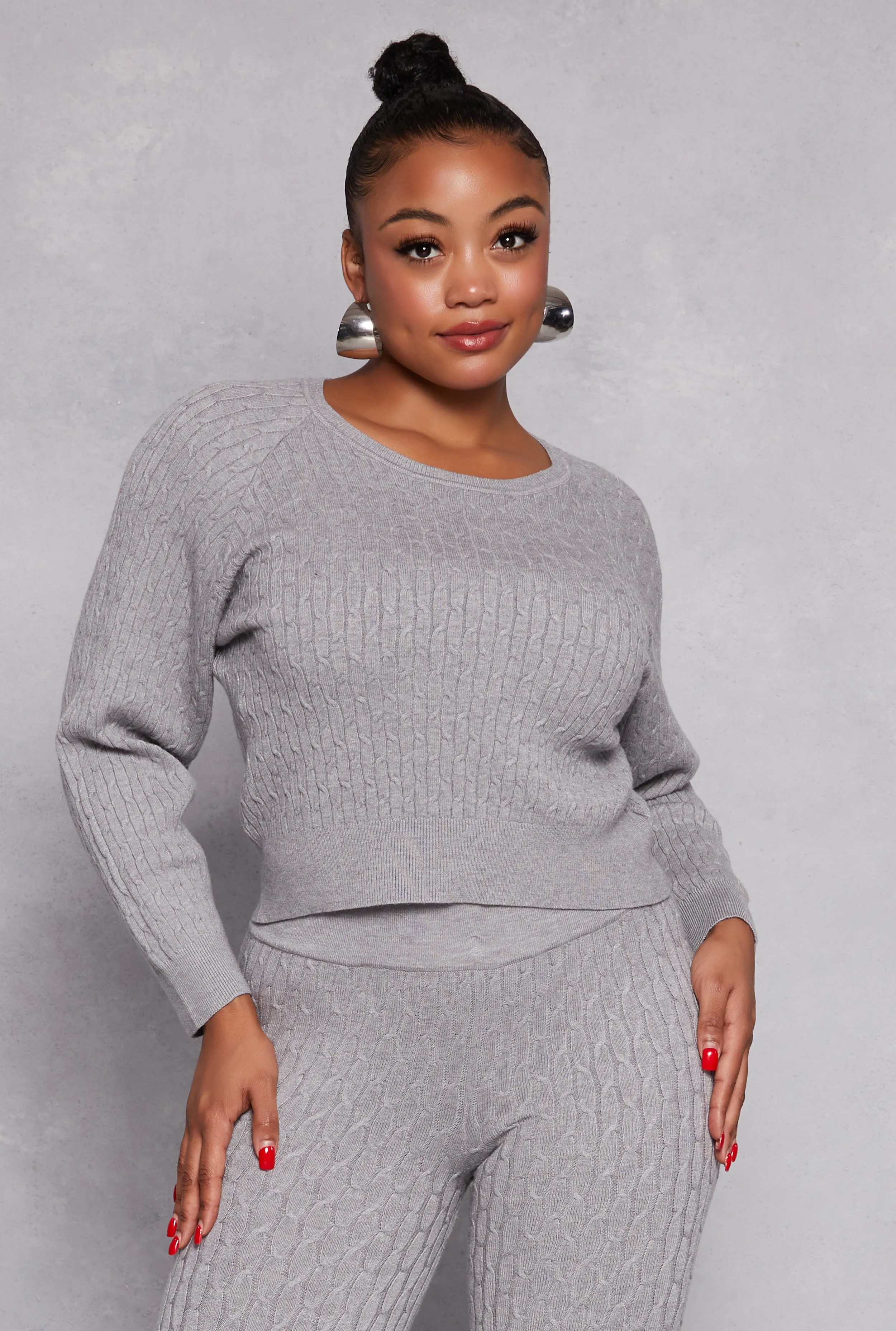 Plus Size Daisy Cable Knit Sweater sold by Rainbow