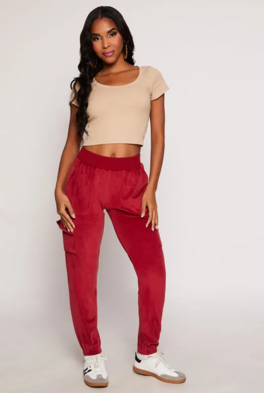 Velour Cargo Pocket Sweatpants sold by Rainbow