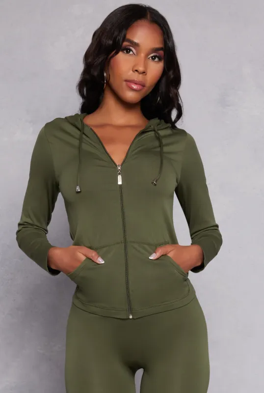 Seamless Zip Front Hooded Top sold by Rainbow