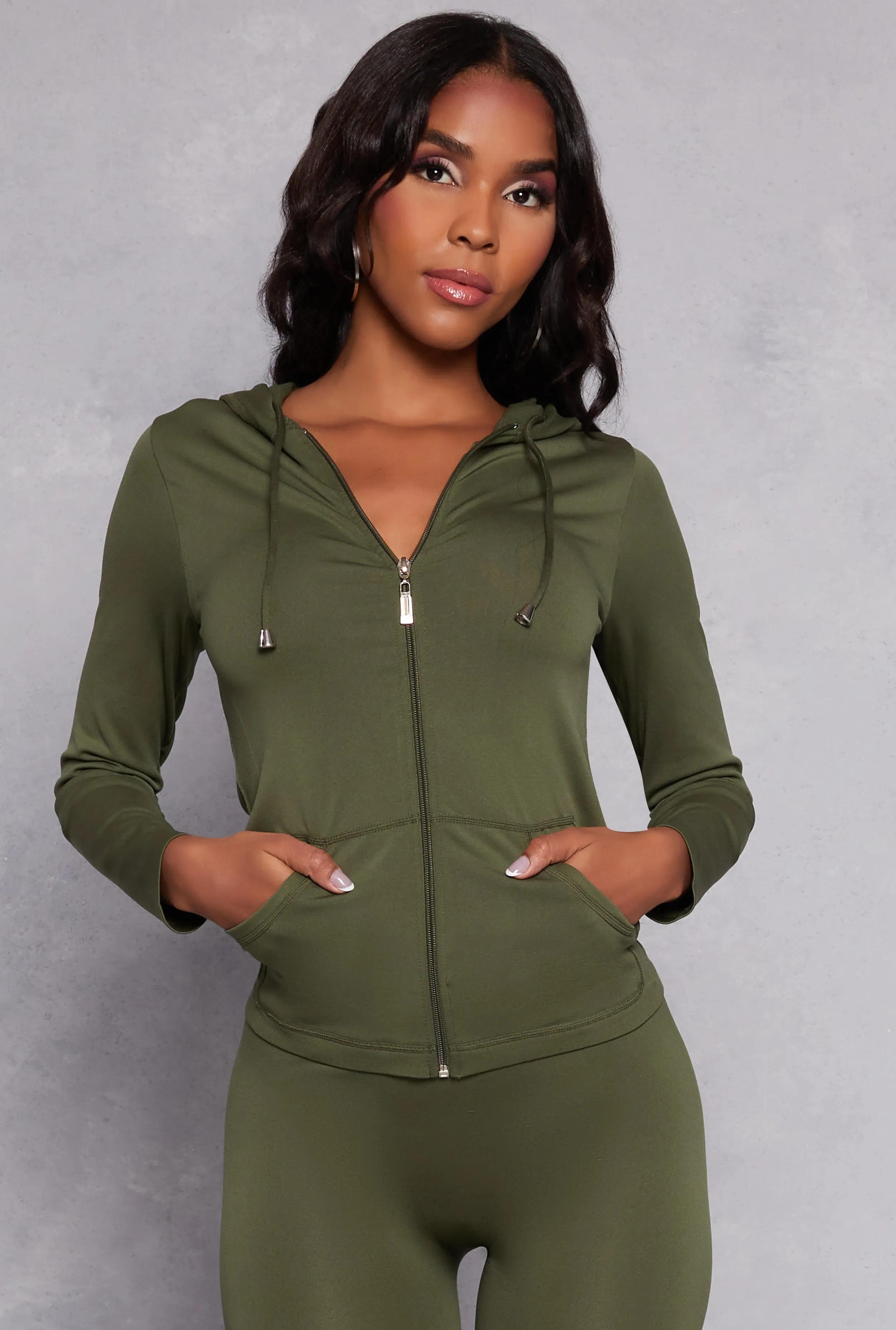 Seamless Zip Front Hooded Top sold by Rainbow