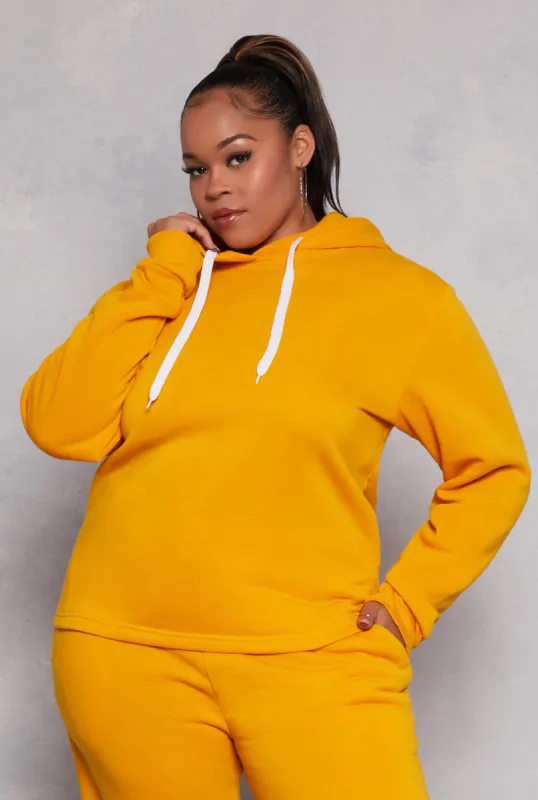 Plus Size Fleece Pullover Hoodie sold by Rainbow