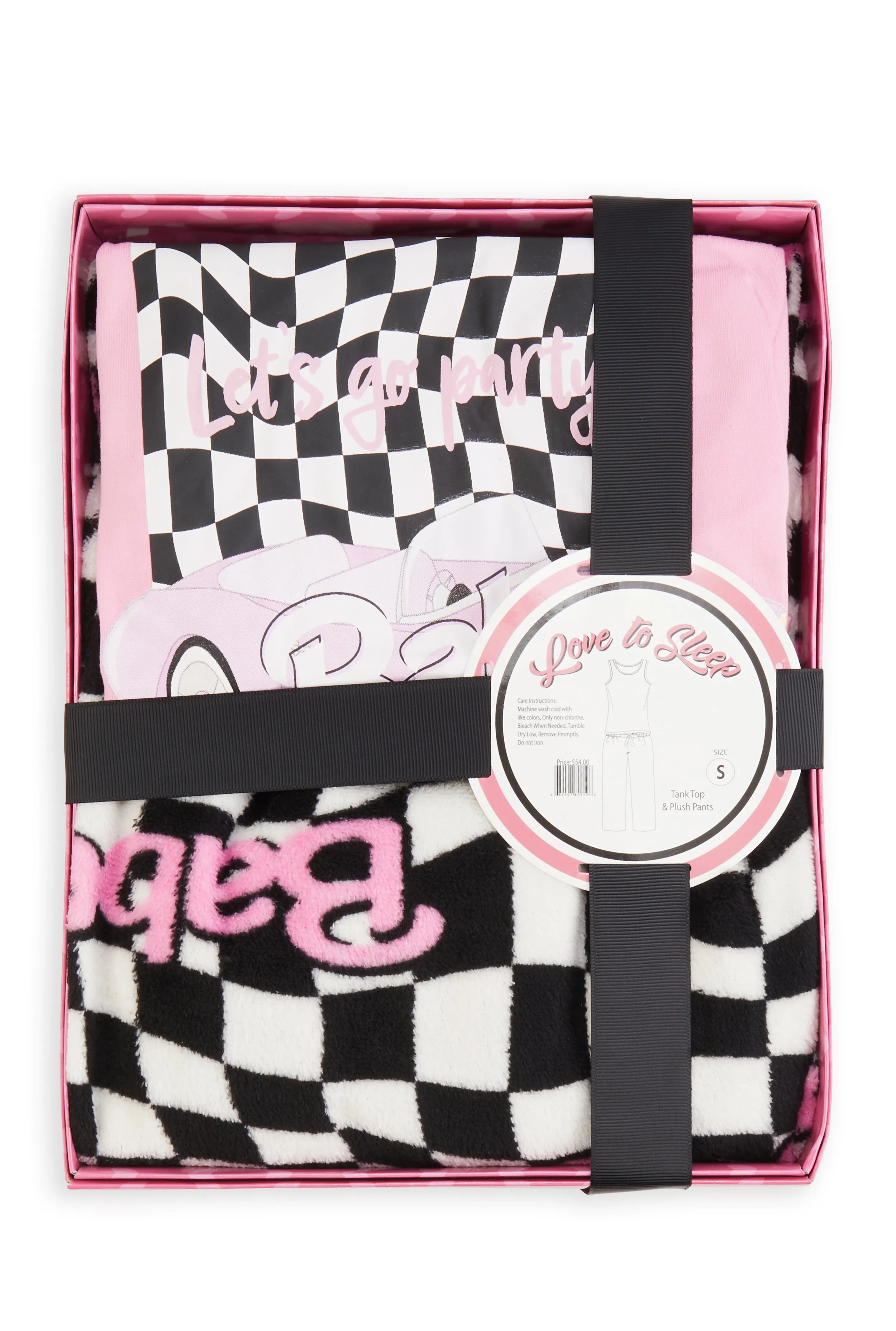 Babe Checkered Print Pajama Tank Top and Pants Set sold by Rainbow product image thumbnail 3