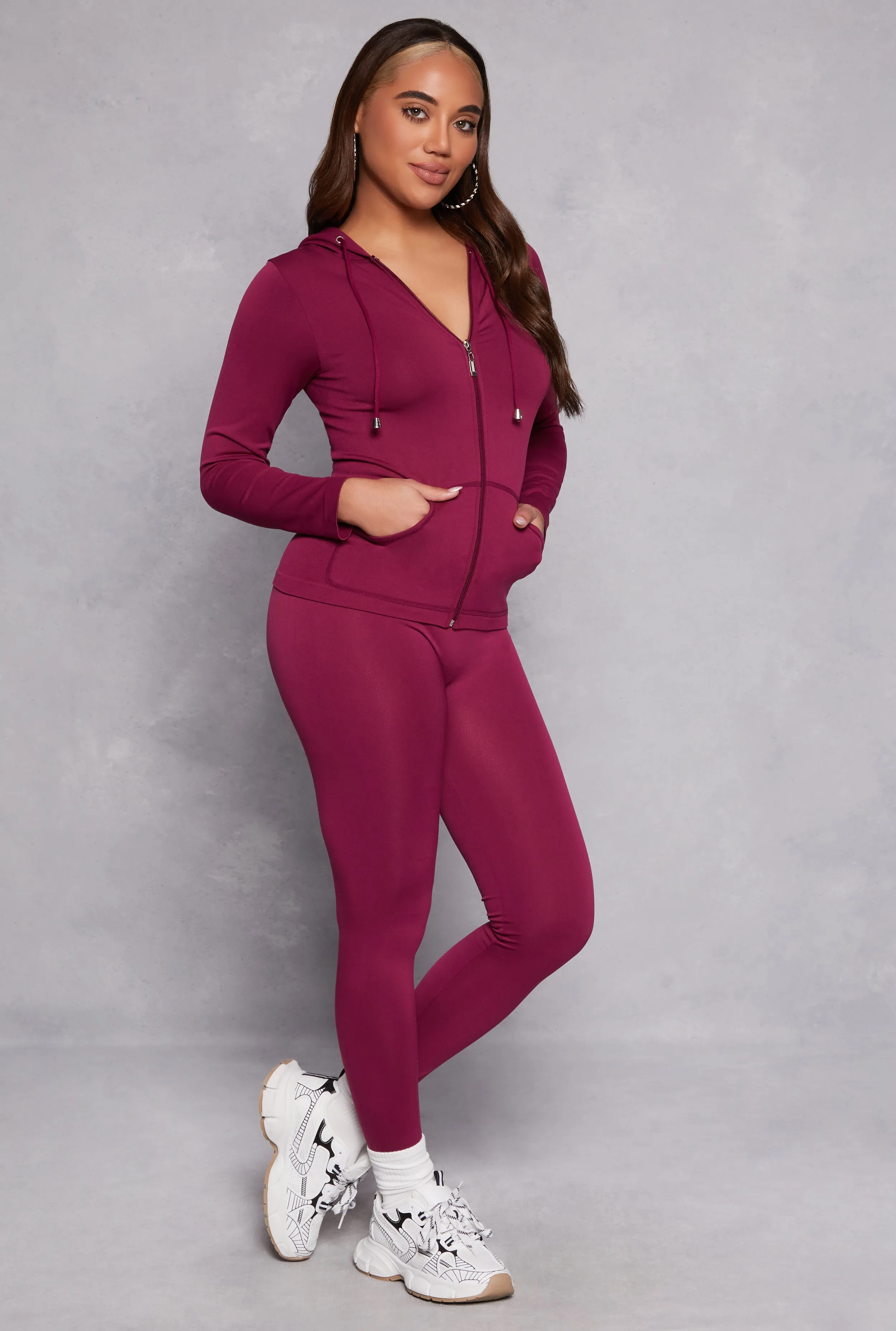 Seamless Zip Front Hooded Top sold by Rainbow product image thumbnail 2