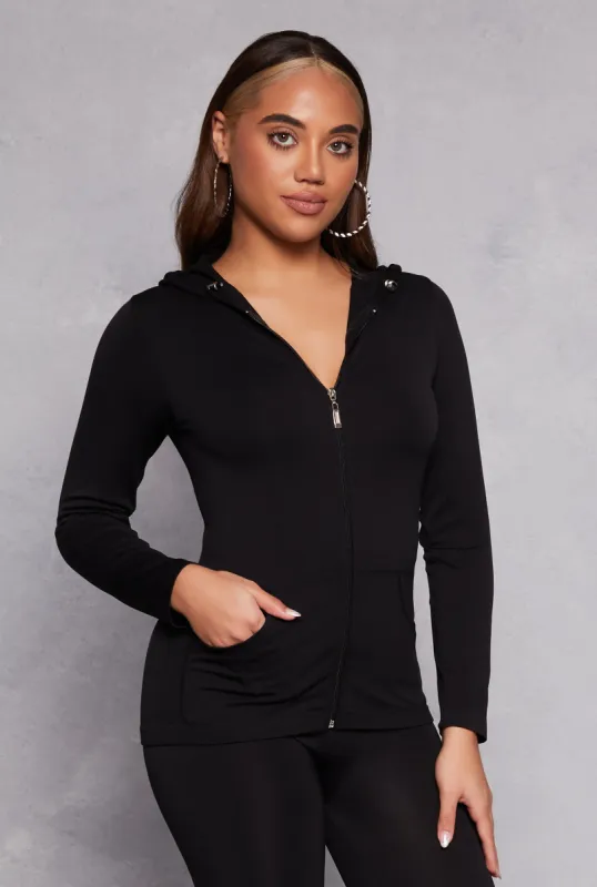 Seamless Zip Front Hooded Top sold by Rainbow