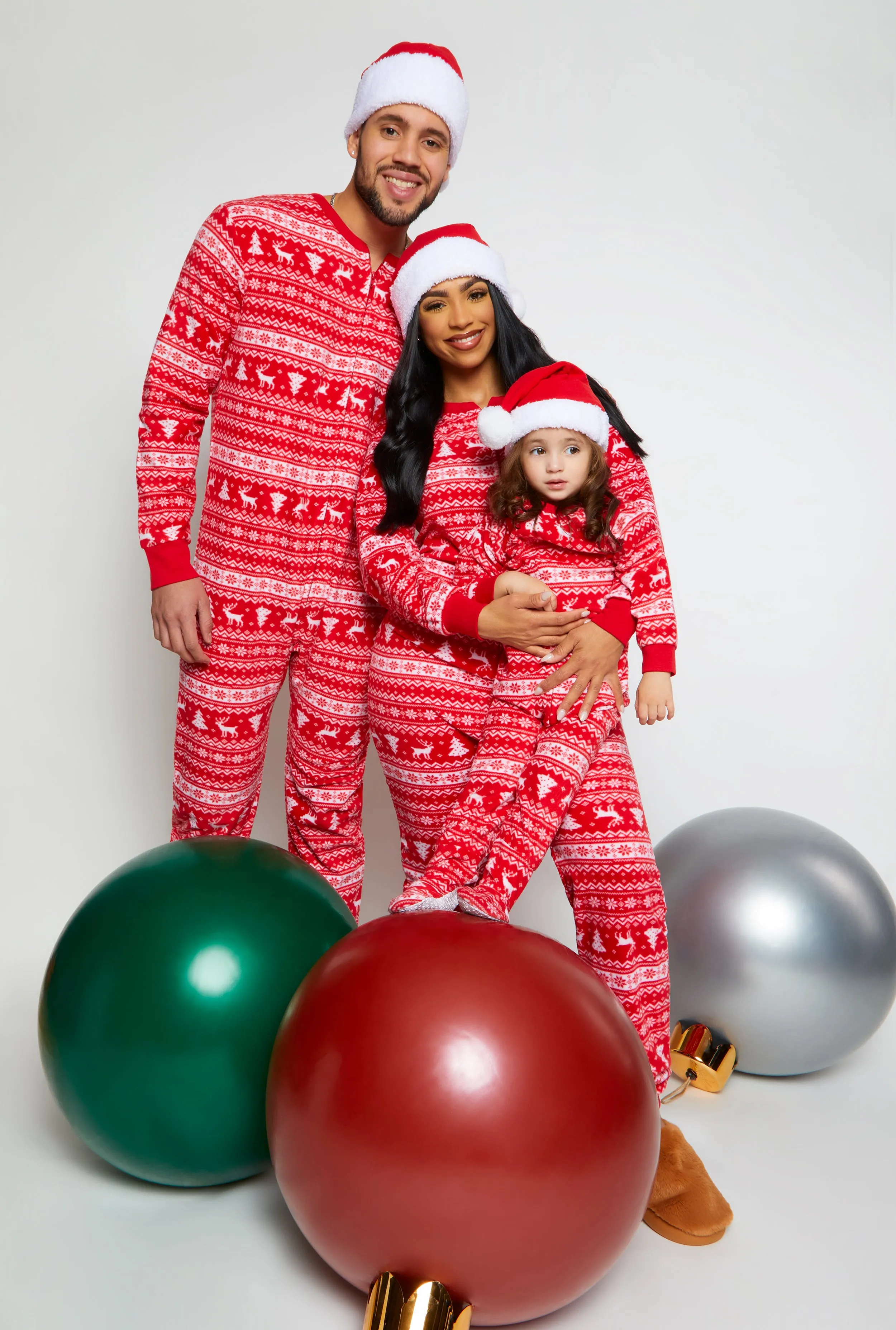 Womens Matching Santa Fair Isle Onesie Family Pajamas sold by Rainbow product image thumbnail 2