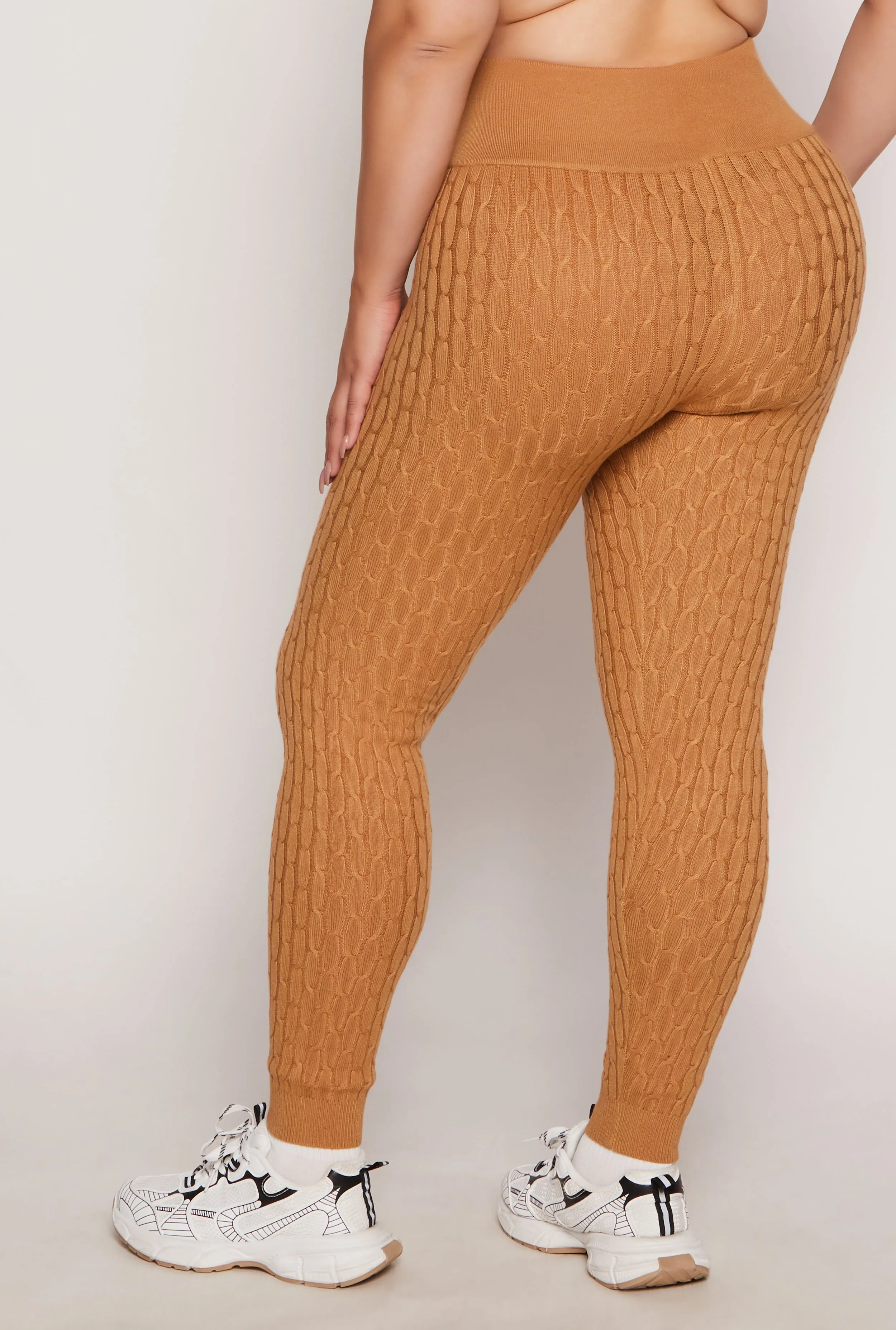 Plus Size Cable Knit Wide Waist Leggings sold by Rainbow product image thumbnail 3