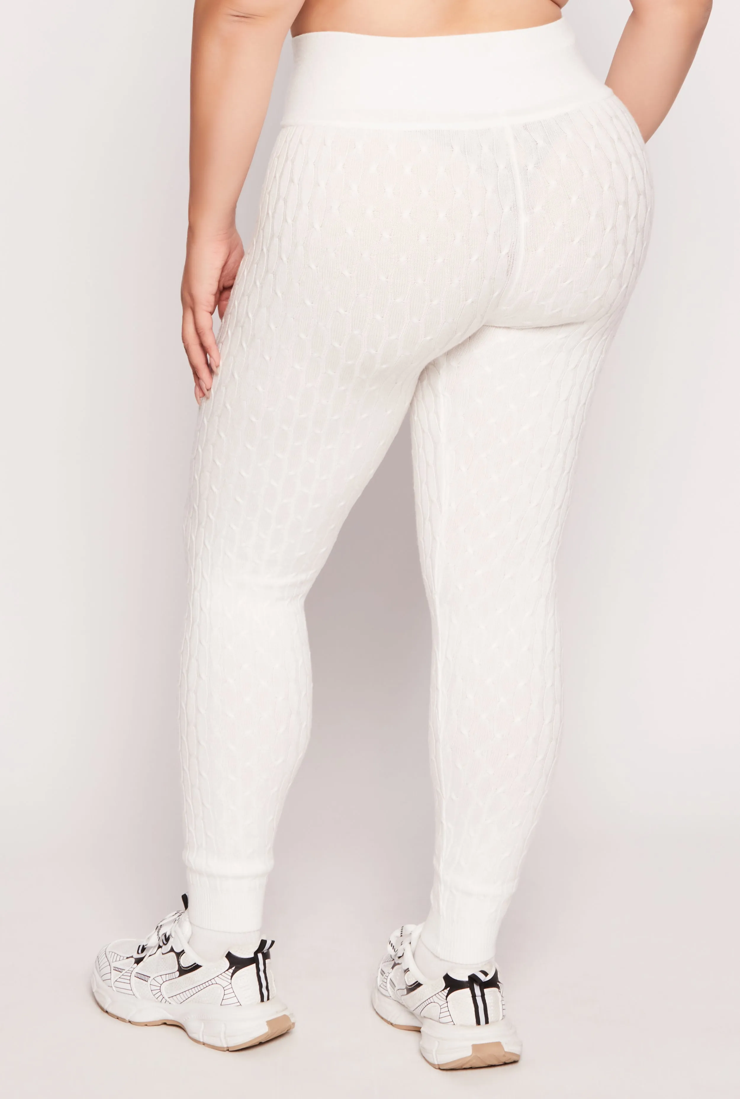 Plus Size Cable Knit Wide Waist Leggings sold by Rainbow product image thumbnail 3