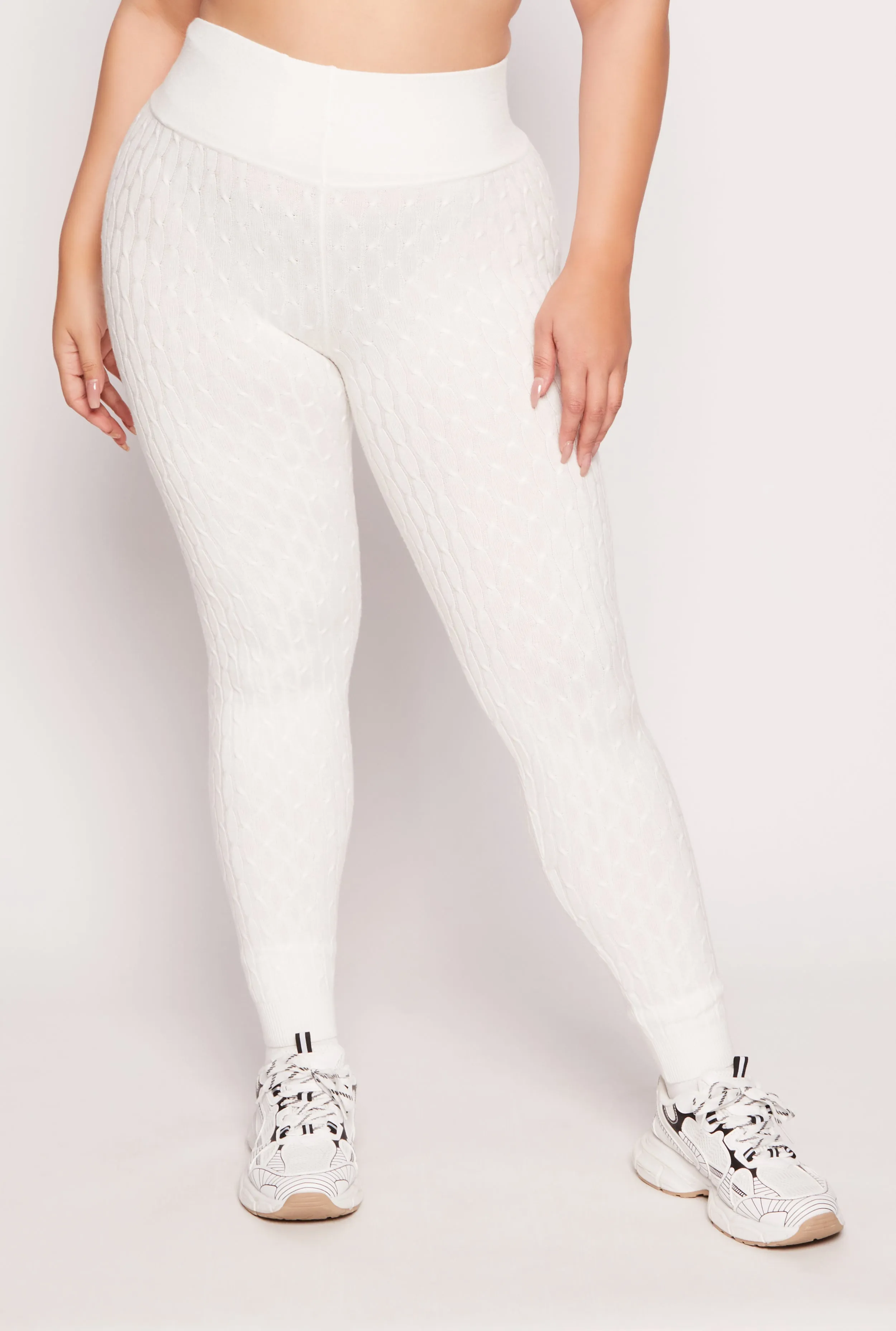 Plus Size Cable Knit Wide Waist Leggings sold by Rainbow product image thumbnail 2