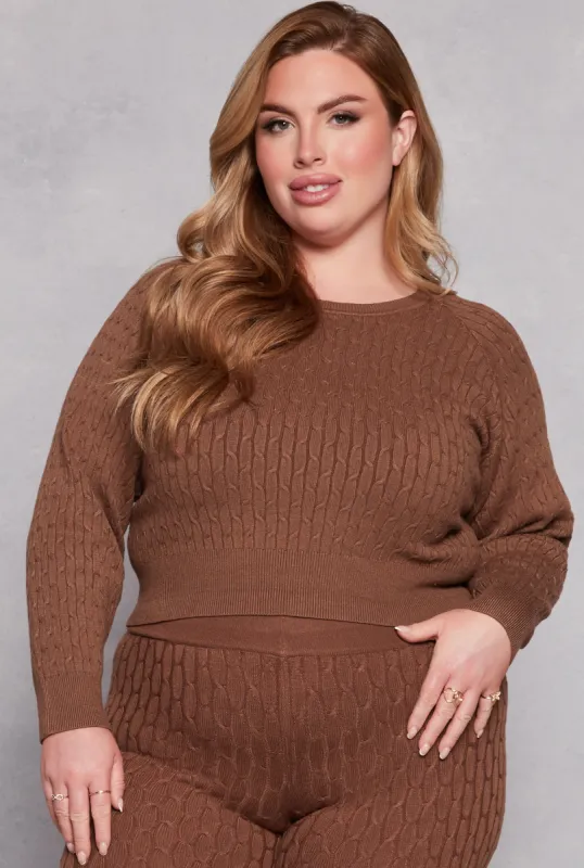 Plus Size Daisy Cable Knit Sweater sold by Rainbow