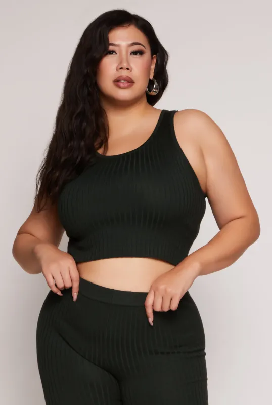 Plus Size Daisy Ribbed Knit Tank Top sold by Rainbow