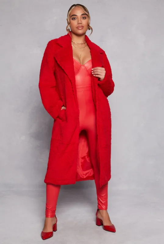 Collared Sherpa Teddy Coat sold by Rainbow
