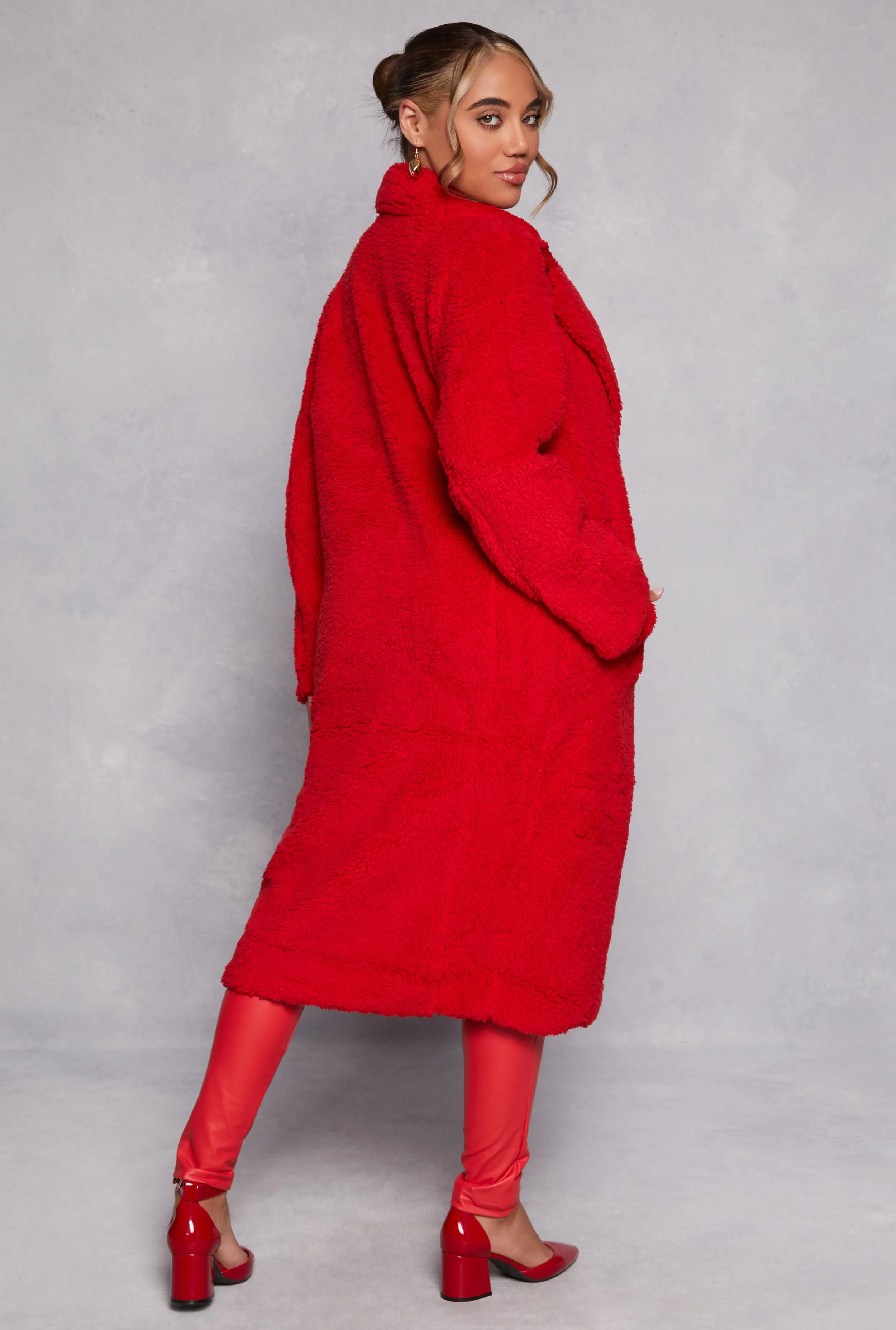 Collared Sherpa Teddy Coat sold by Rainbow product image thumbnail 3