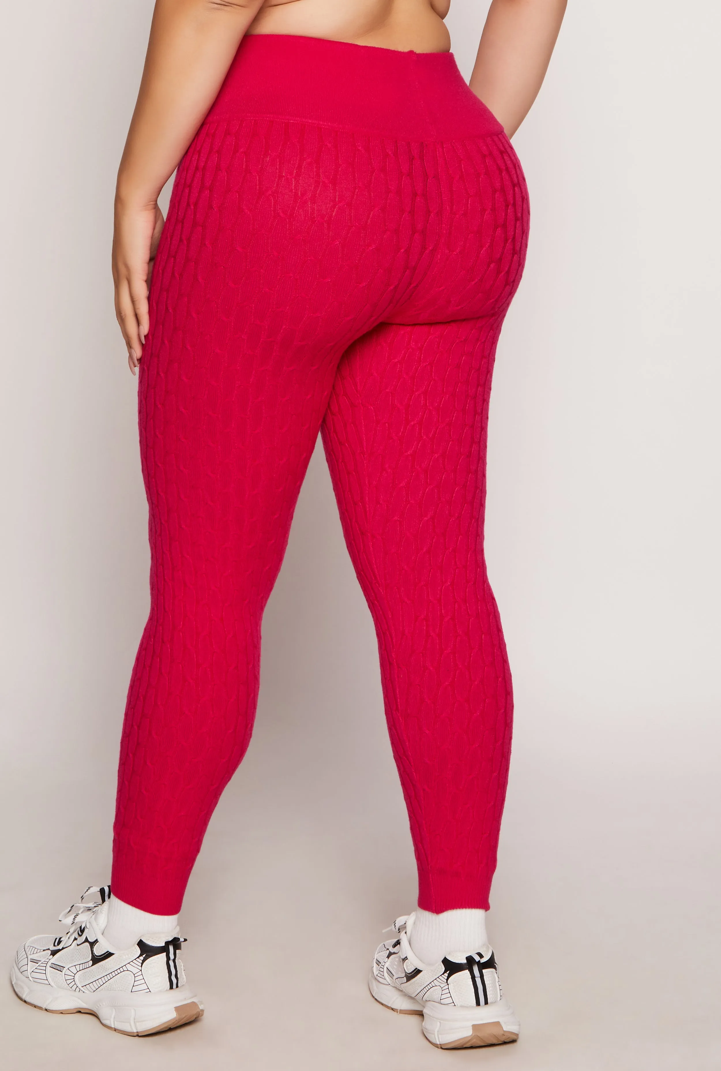 Plus Size Cable Knit Wide Waist Leggings sold by Rainbow product image thumbnail 3